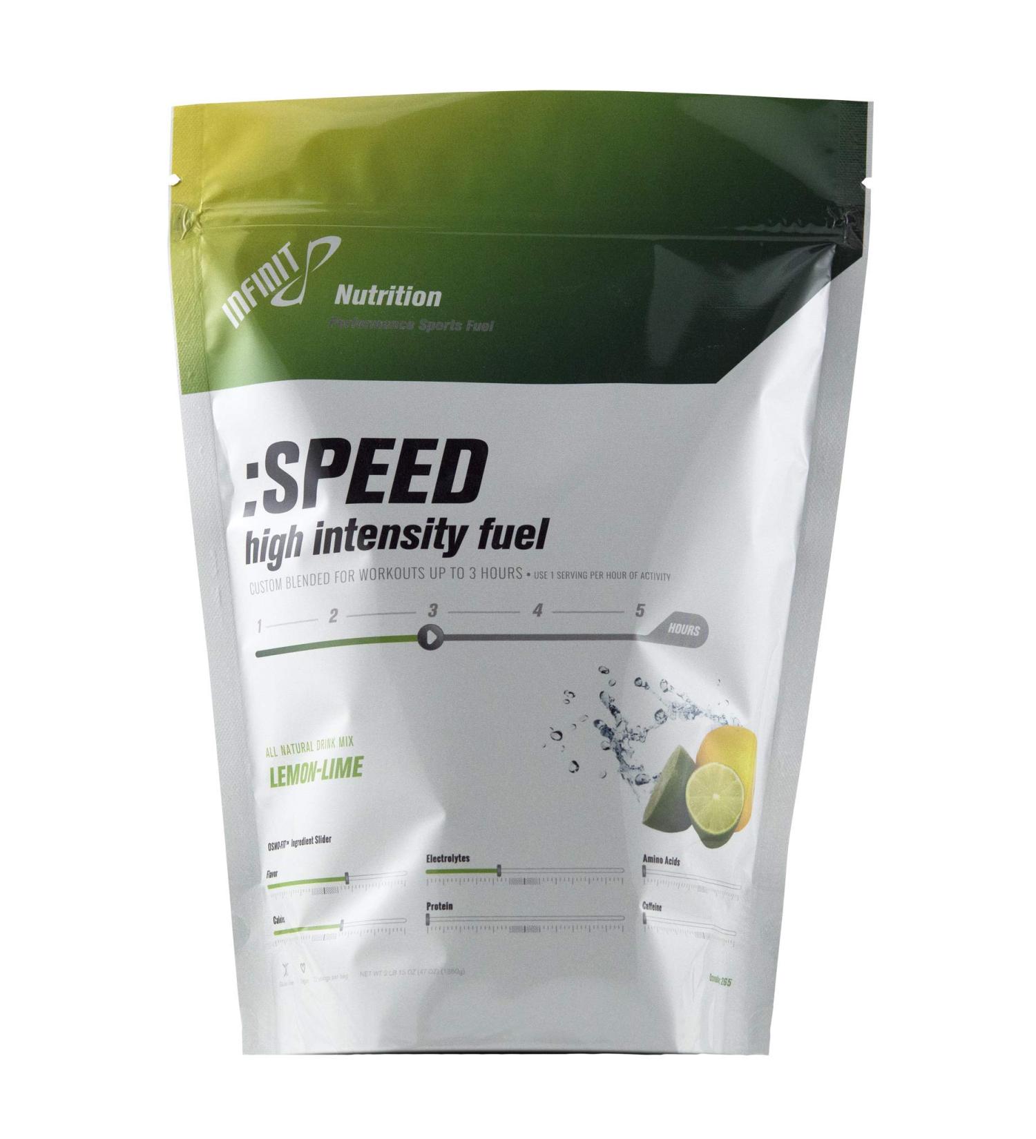 INFINIT Nutrition SPEED High-intensity Fuel All-in-one 230 Calories Per Serving Sport Hydration Drink Mix - No Gels Bars or Salt Pills Natural Carbs Electrolytes Gluten Free Vegan Lemon-Lime Flavor - Buy Online on GoSupps.com