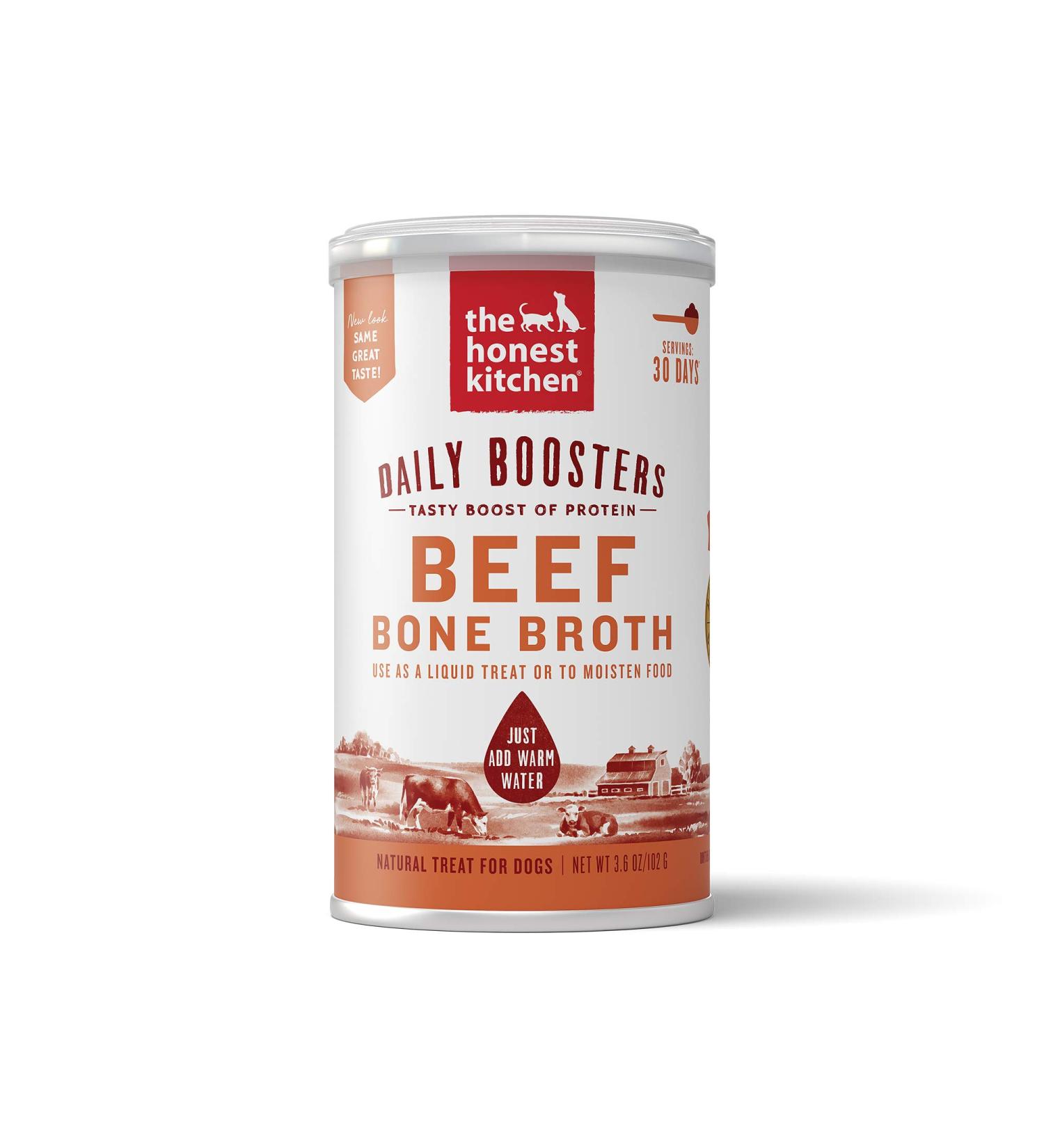 The Honest Kitchen Daily Boosts Beef Bone Broth with Turmeric for Dogs - 3.6 Oz - Buy Online on GoSupps.com
