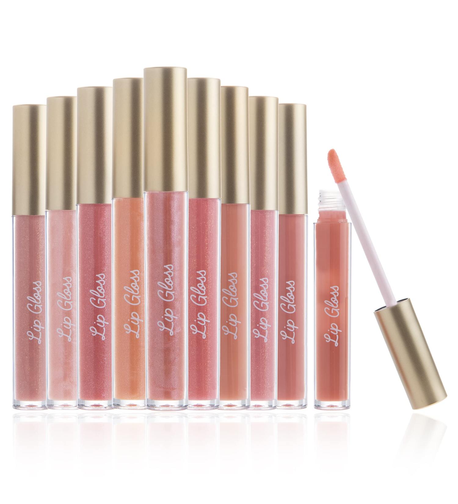 Beauty Concepts Lip Gloss Collection - 10 Piece Set in Pink and Neutral Colors - Gift Box Included - Buy Online on GoSupps.com