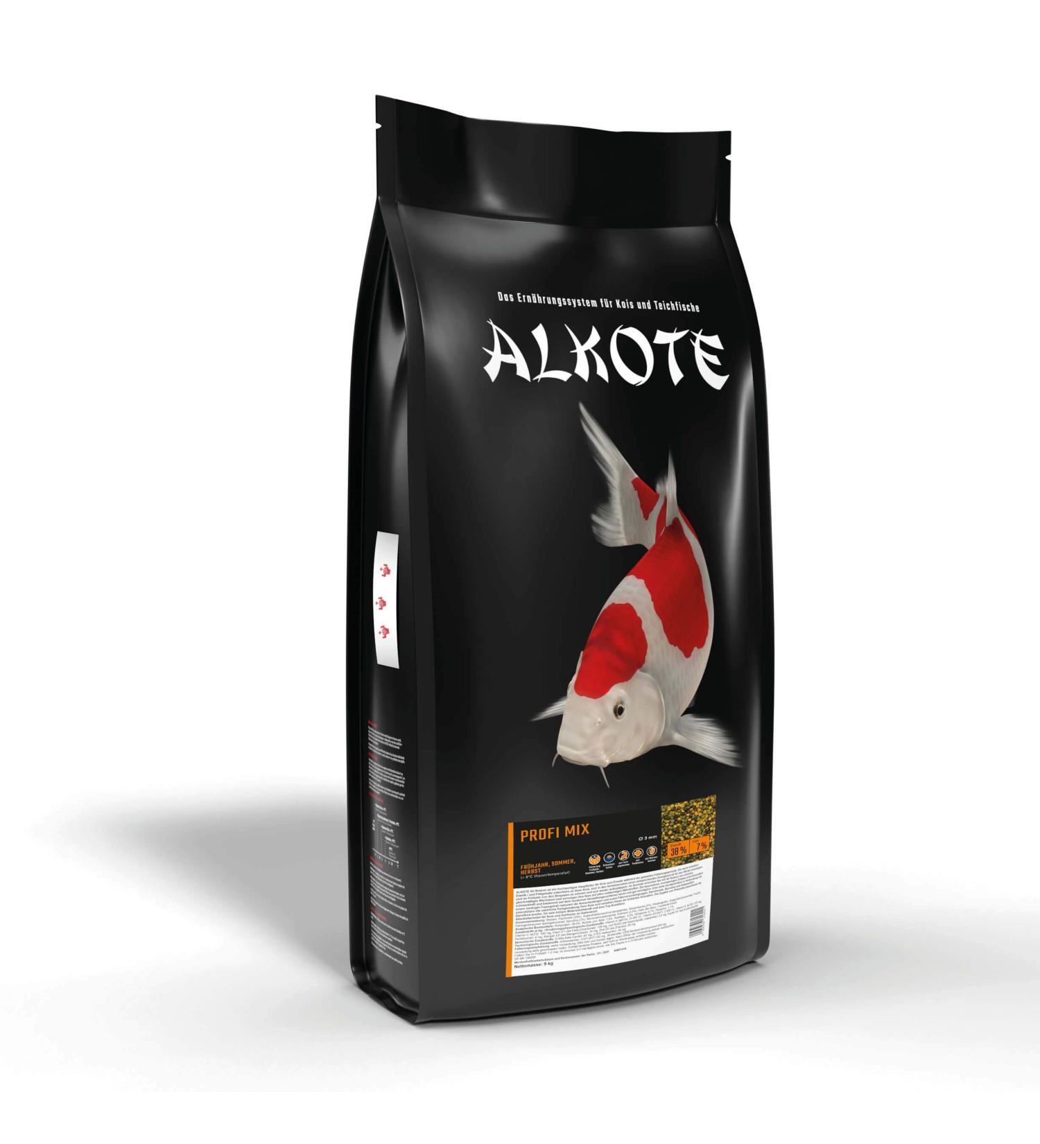 AL-KO-TE 3-season food for koi and ornamental fish spring to autumn floating pellets 6 mm main food Profi Mix 9 kg