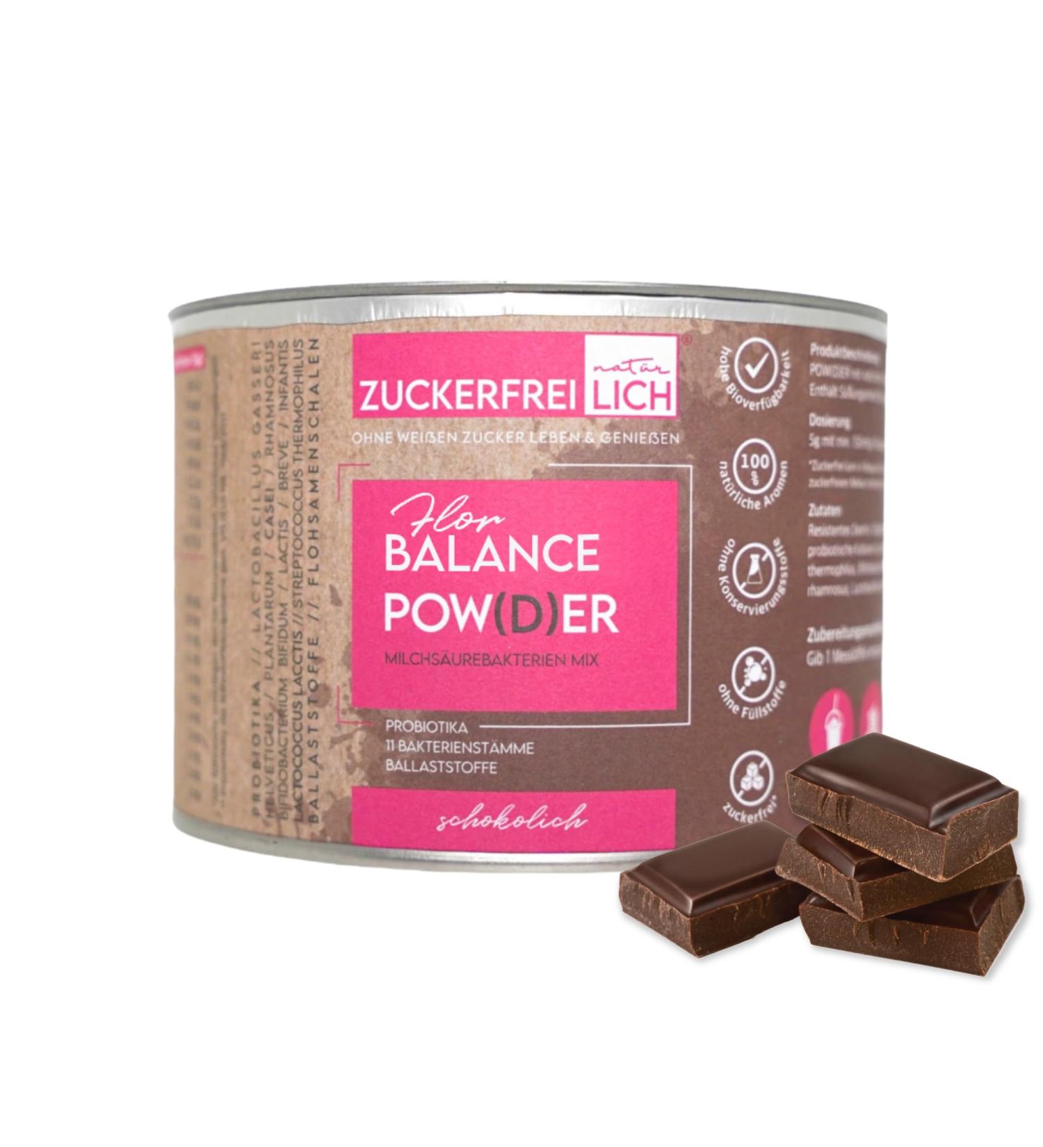 Shop Vegan Chocolate Florbalance Powder 150g - Sugar-Free Probiotics & Prebiotics for Gut Health - Buy Online on GoSupps.com