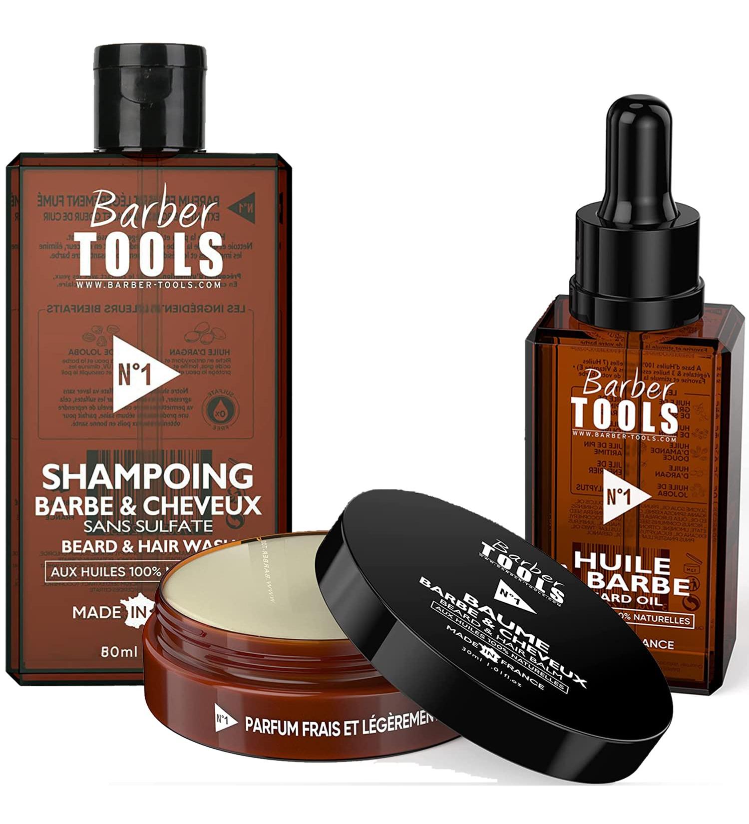 Buy French Cosmetic Beard Set | 30ml Beard Oil Balm & Shampoo | Premium Barber Tools for Ultimate Beard Care - Buy Online on GoSupps.com