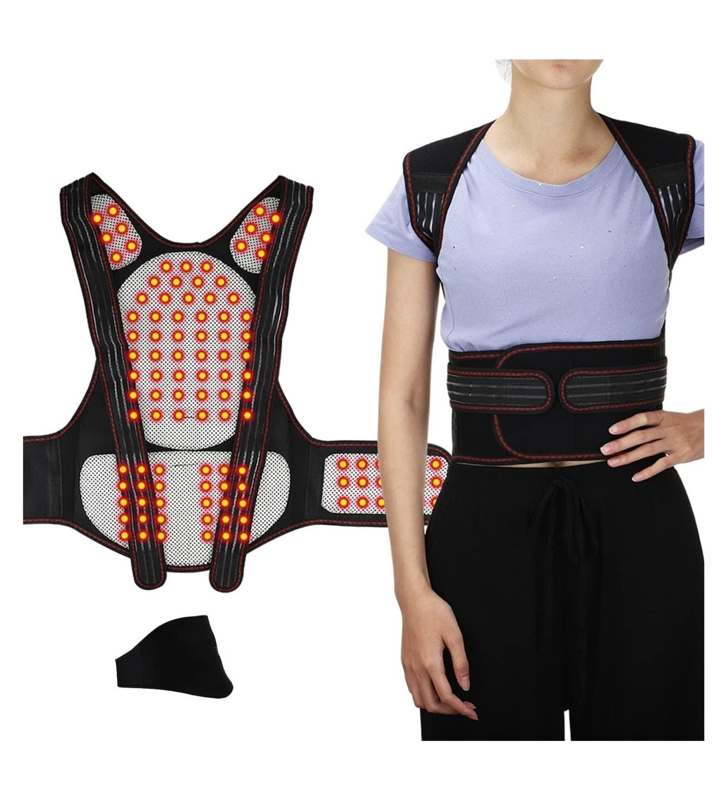 Magnets Therapy Lumbar Back Brace Posture Corrector Self-Heating Shoulder Waist Support Heated Vest With 108pcs Magnets Release Heat Relief Pain For Women Men (Color : Black Size : M) lofty ambition Black XL - Buy Online on GoSupps.com
