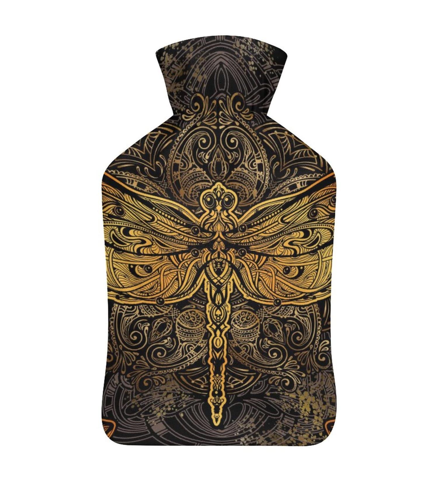 Dragonfly Rubber Hot Water Bottle with Lid - Pain Relief Cramps Foot Warmer & Hot/Cold Therapy - International Shipping - Buy Online on GoSupps.com