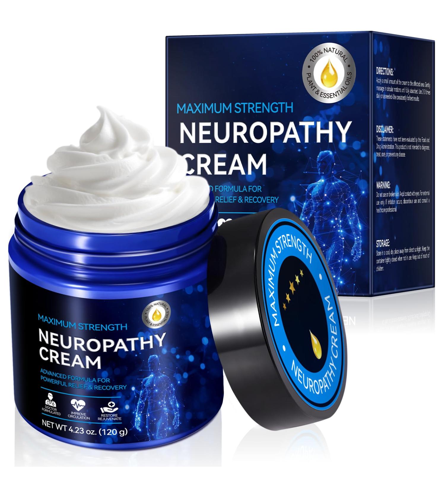 Neuropathy Cream for Feet Legs & Hands Lightweight Plant-Based Formula with Cooling Comfort 4 oz - Buy Online on GoSupps.com