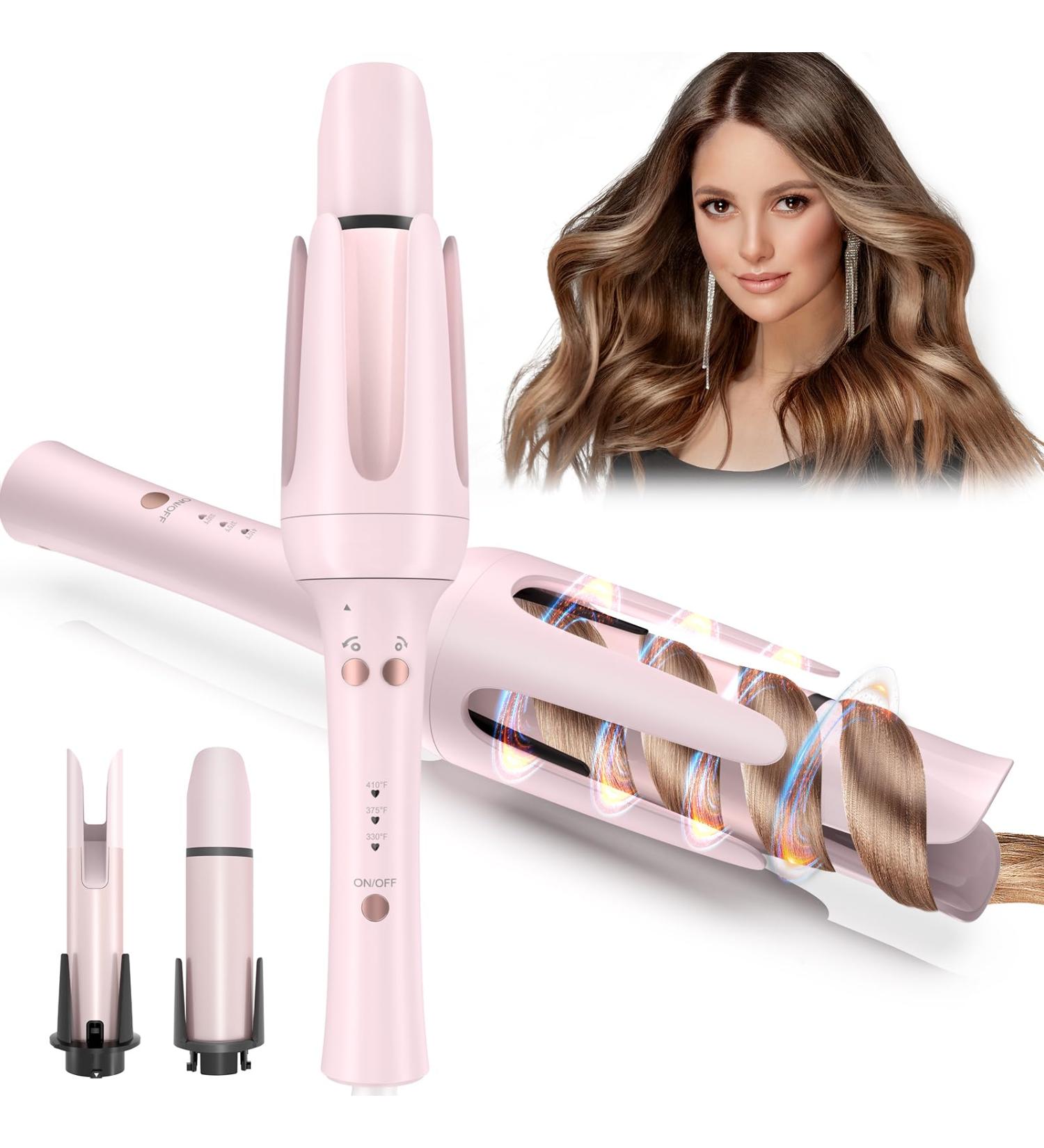 Automatic Curling Iron - Anti-Tangle Hair Curler with 2 Barrel Sizes & 3 Temp Settings for Perfect Waves - Safe Auto-Off & Easy to Use - Buy Online on GoSupps.com
