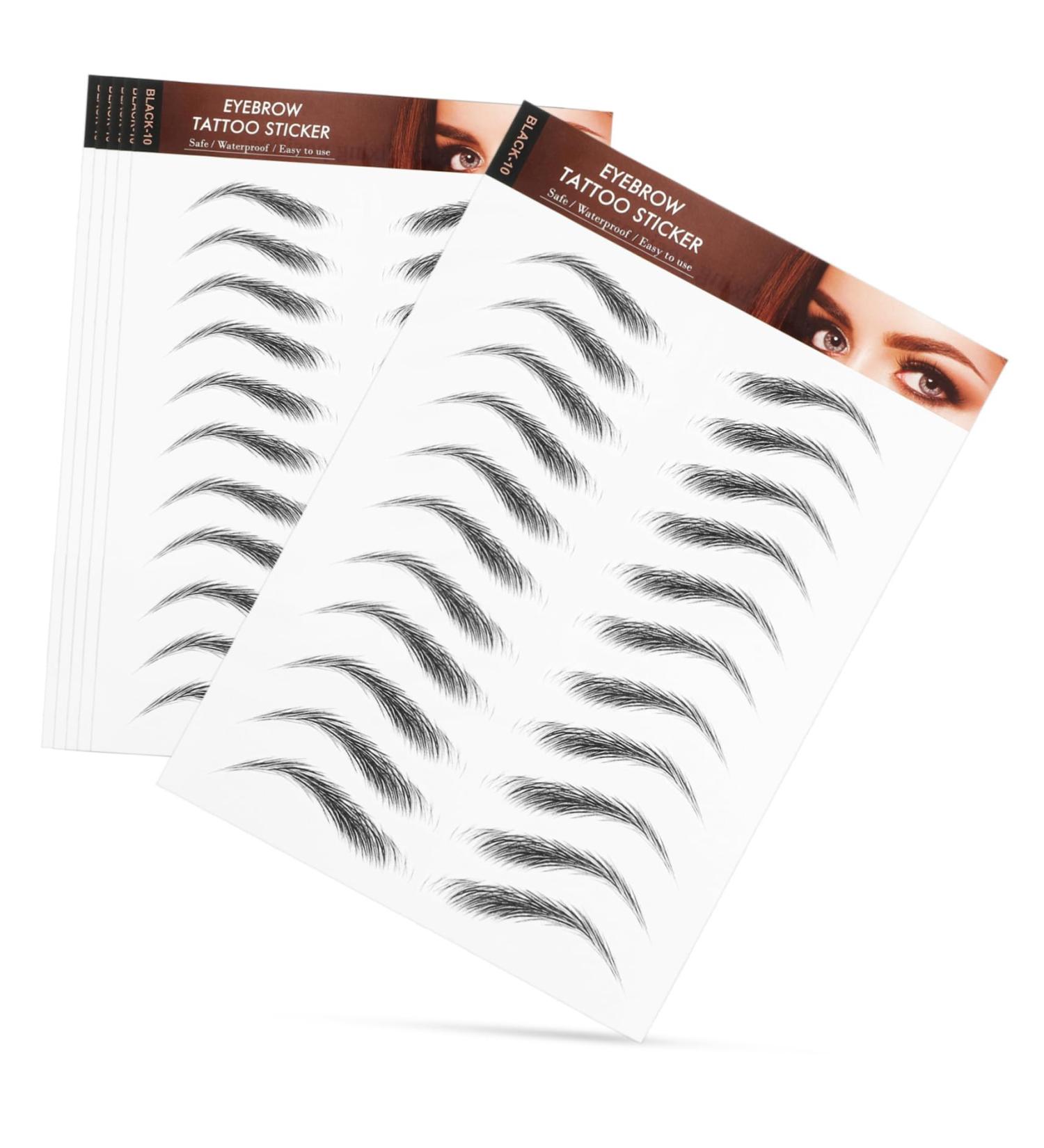 Didiseaon 6 Sheets Bionic Eyebrow Patch Stick on Eyebrows False Eyebrows Waterproof Eyebrow Paper Black - Buy Online on GoSupps.com