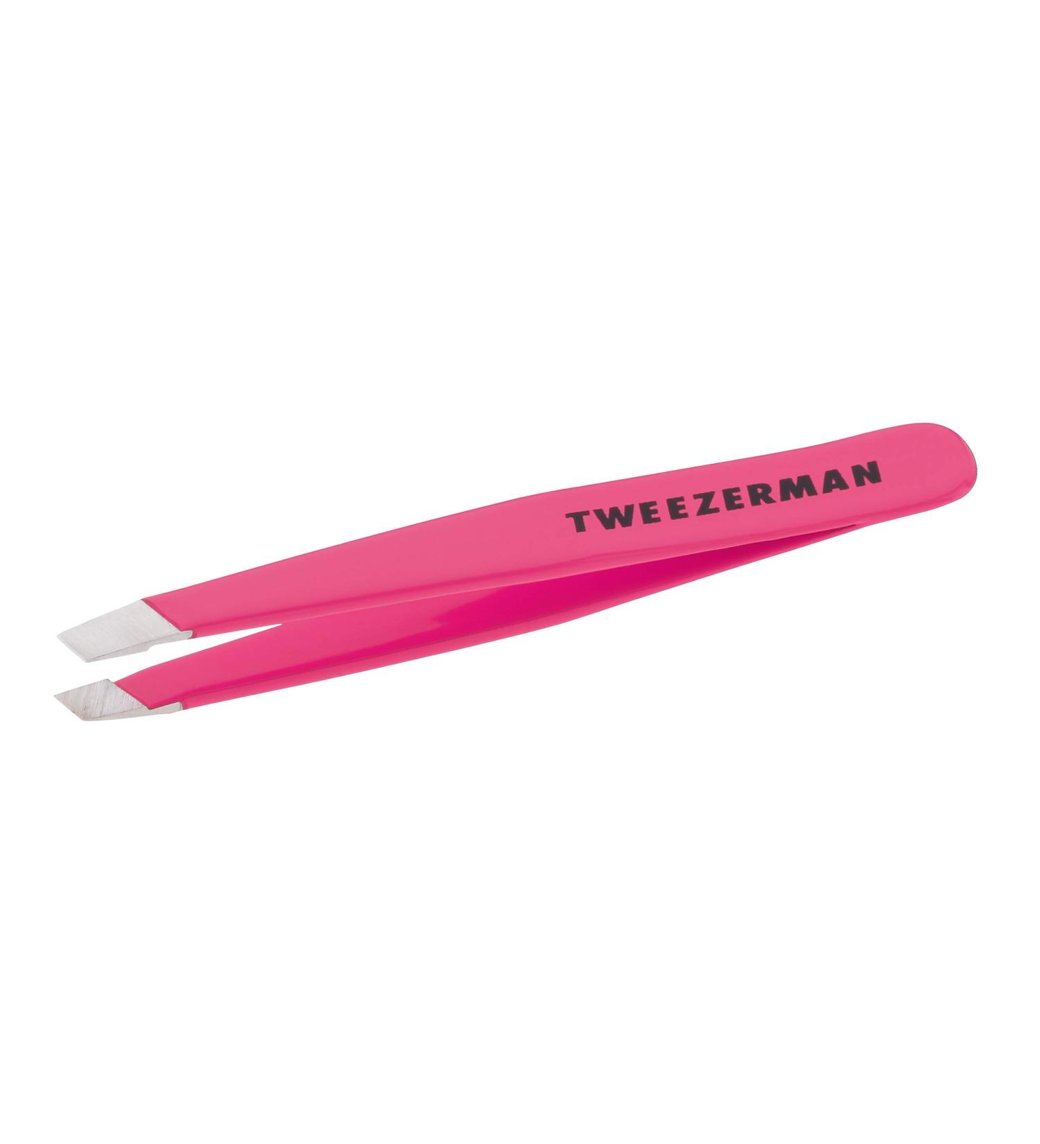 Tweezerman Stainless Steel Mini Slant Tweezer - Neon Pink - 1 Count - Buy Online on GoSupps.com
