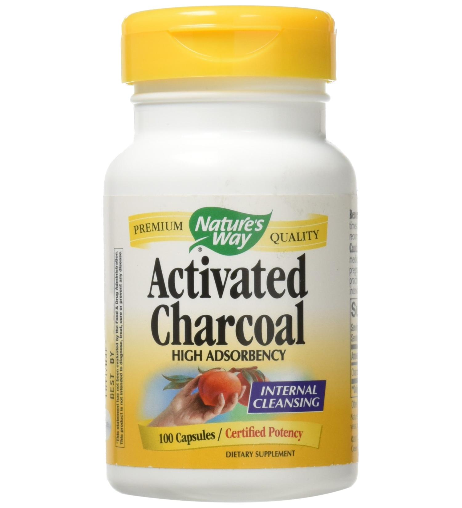 Nature's Way Activated Charcoal 560 mg Charcoal per serving 100 Capsules - Buy Online on GoSupps.com