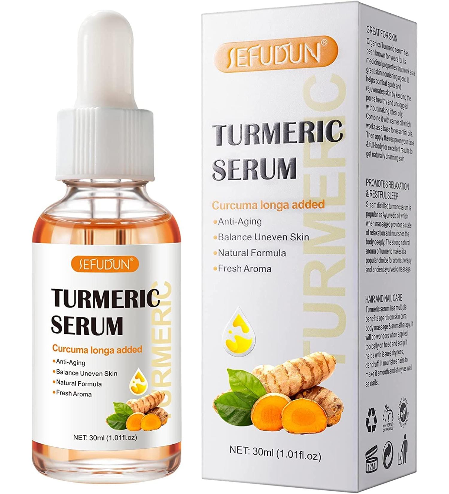 Turmeric Dark Spot Corrector Serum Oil Turmeric Serum for Dark Spots Remover Brightening Skincare for Hyperpigmentation Acne Scars & Age Spots - Buy Online on GoSupps.com
