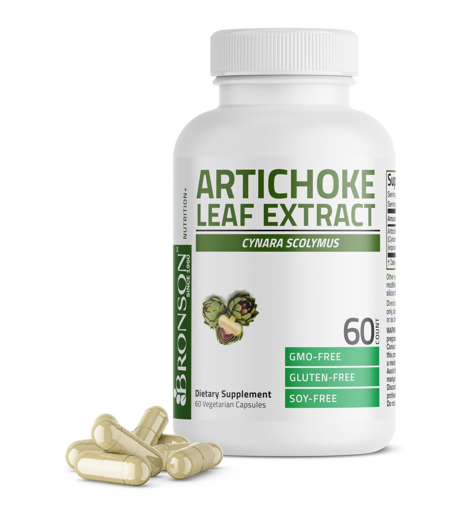 Bronson Artichoke Leaf Extra Strength Supports Healthy Digestion Healthy Liver Function, Non-GMO, 60 Vegetarian Capsules 60 Count (Pack of 1) - Buy Online on GoSupps.com