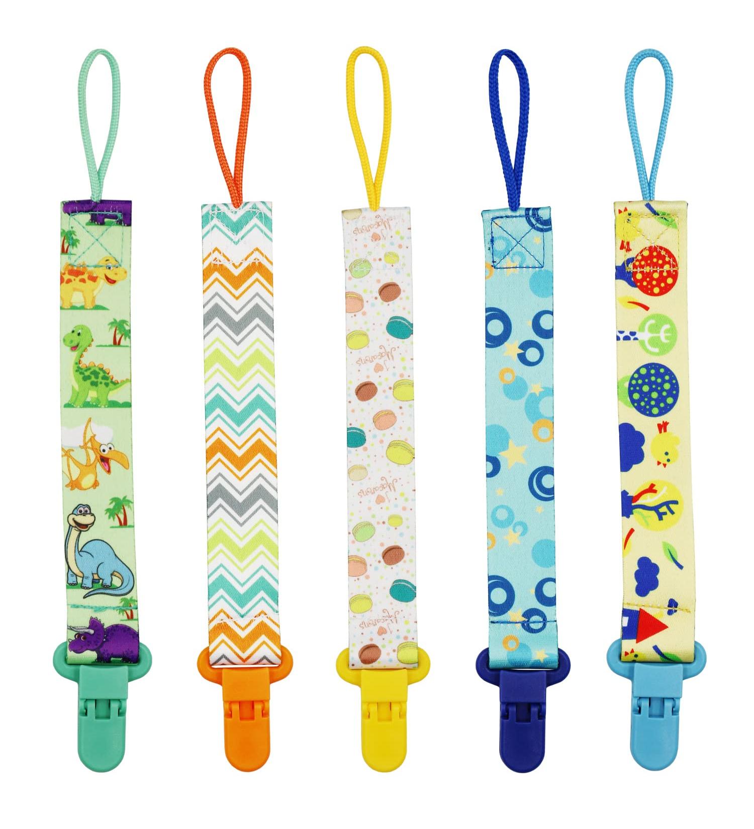 FenFang Baby Dummy Clips 5 PCS - Blue Pacifier Holder Straps for Boys and Girls | Teething Soother Chain | Unisex Neutral Design - Buy Online on GoSupps.com