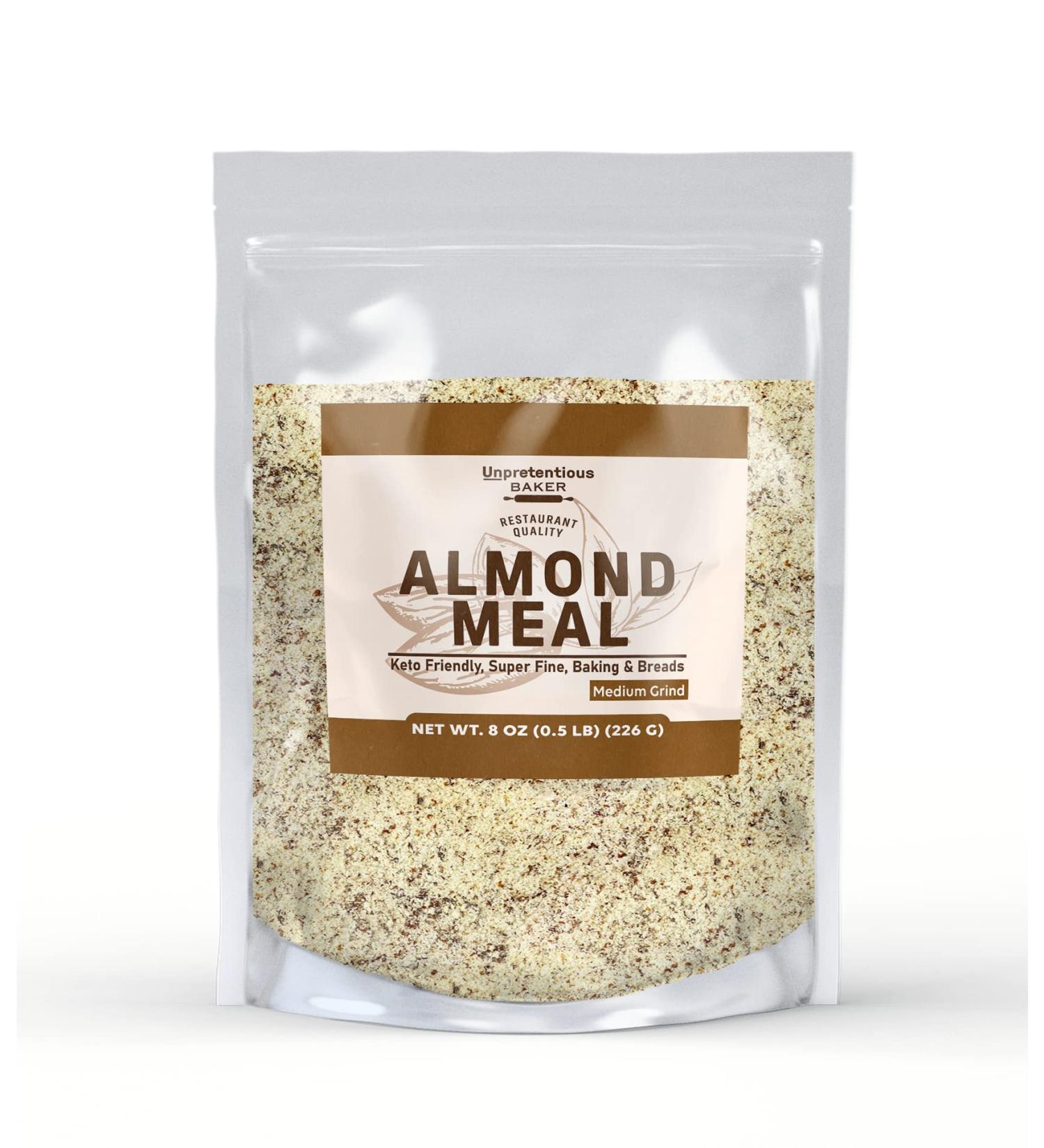 Unpretentious Baker Almond Meal 8 oz - Ideal Breading Replacement for Rubs, Breads & Baked Goods - Buy Online on GoSupps.com