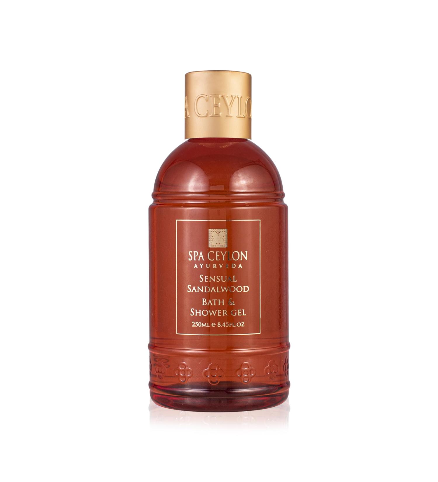 Spa Ceylon Sensual Sandalwood Bath & Shower Gel | Hydrating Herbal Bath Wash with Essential Oils | Organic Aloe Vera and Coconut