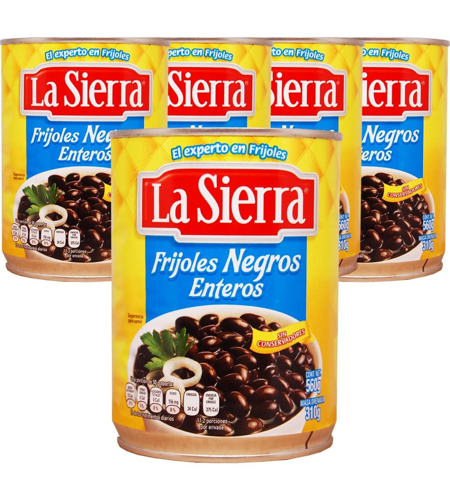 La Sierra Black Whole Beans 560g (Pack 5) / Mexican Canned Black Beans Tinned Vegetables Black Beans Frijoles - Buy Online on GoSupps.com
