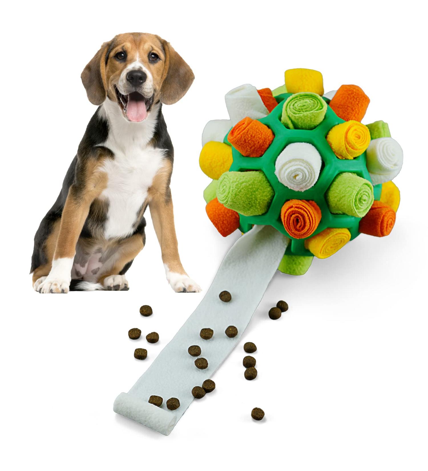 Larimuer Sniffing Ball for Dogs - Interactive Snuffle Toy for Small & Medium Pets - Portable Sniffing Car Toy (Green & Orange) - International Shipping Available - Buy Online on GoSupps.com