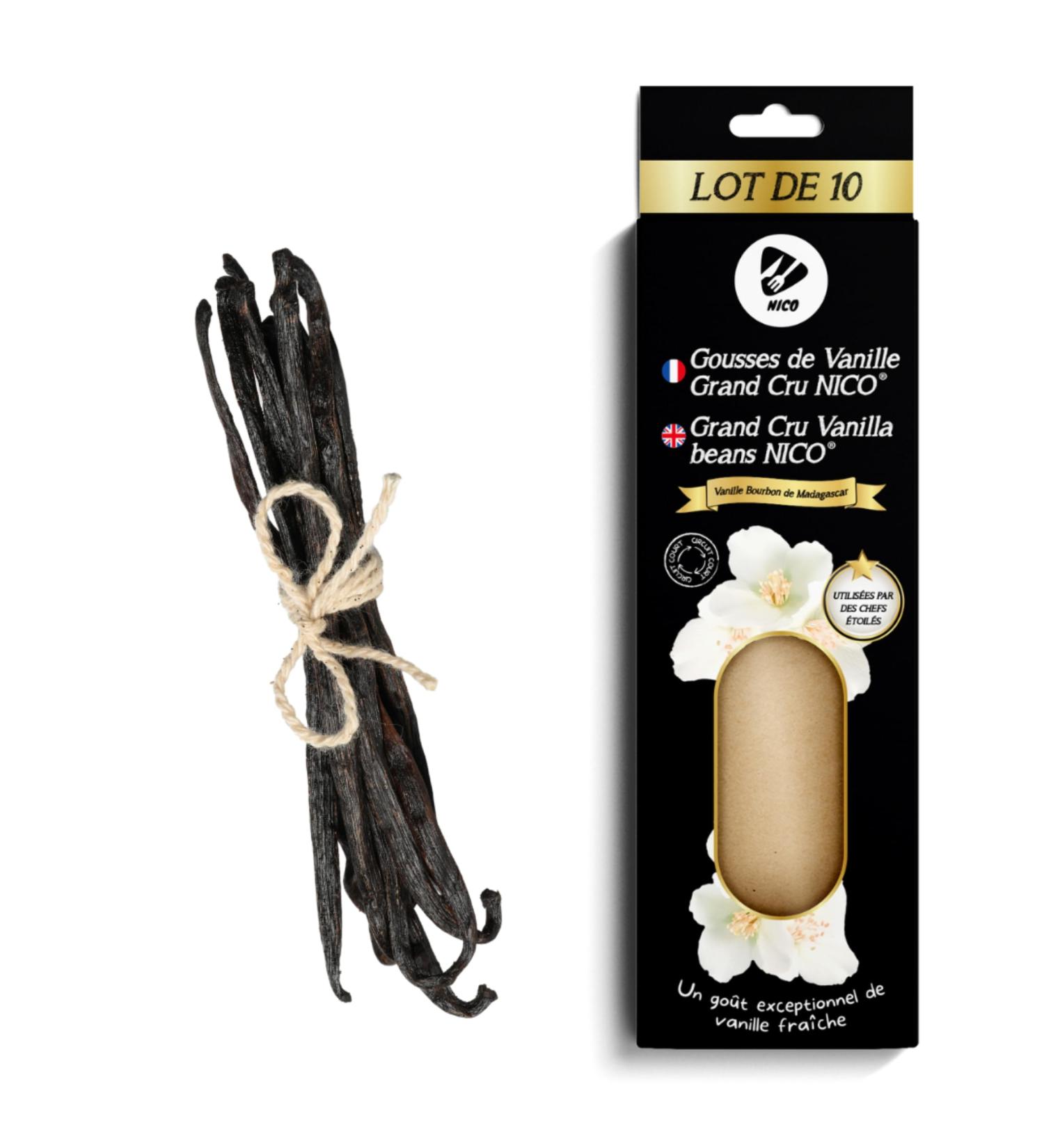 NICO 10 Gourmet Bourbon Vanilla Pods from Madagascar XL | Grand Cru 2024 & Short Circuit | Used by Starry Chefs Exceptional Q - Buy Online on GoSupps.com