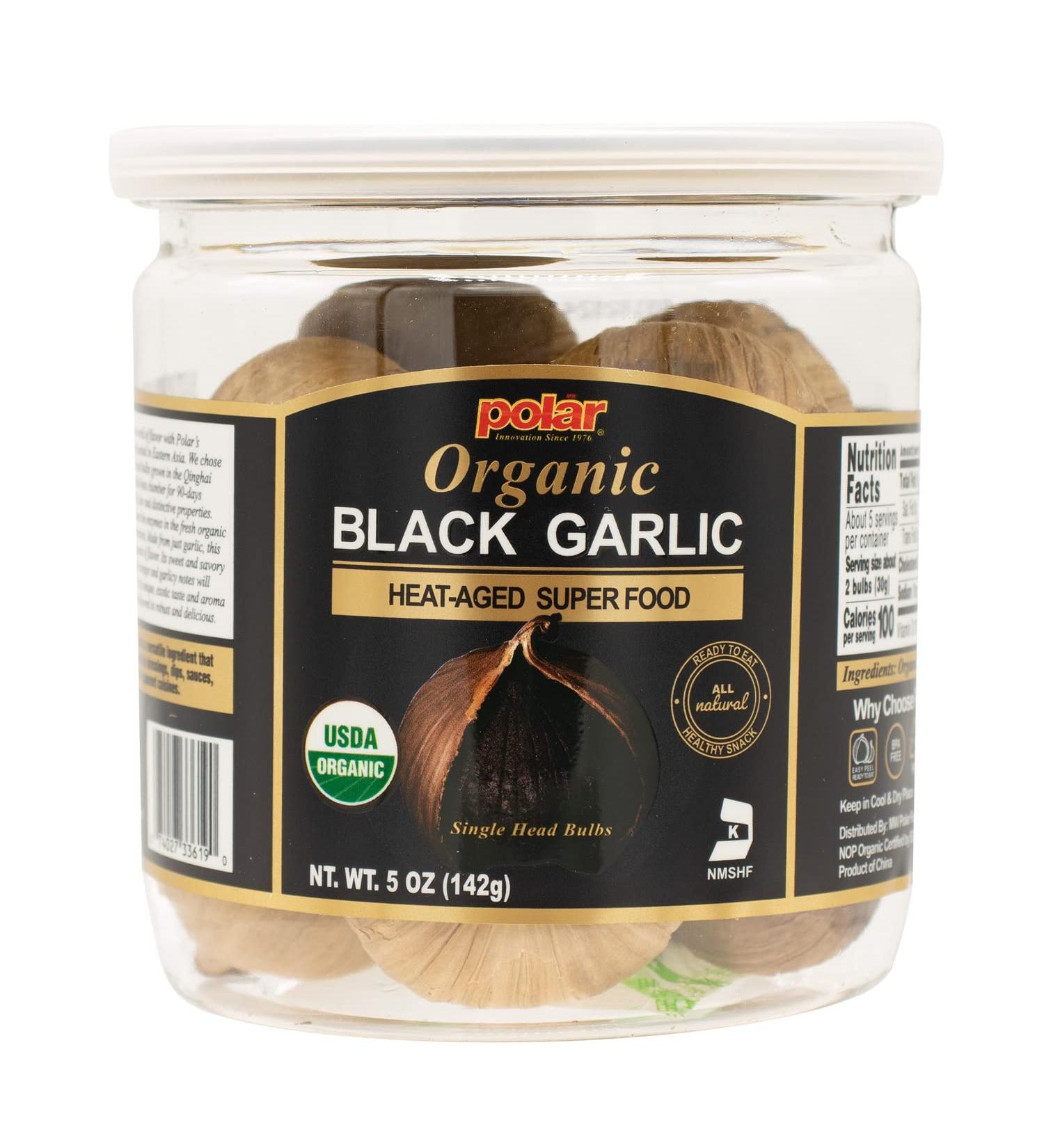 MW Polar Organic Black Garlic 5oz - Easy Peel, All Natural, Chemical Free, Kosher Friendly - Ready to Eat Healthy Snack - Pack of 1 - Buy Online on GoSupps.com