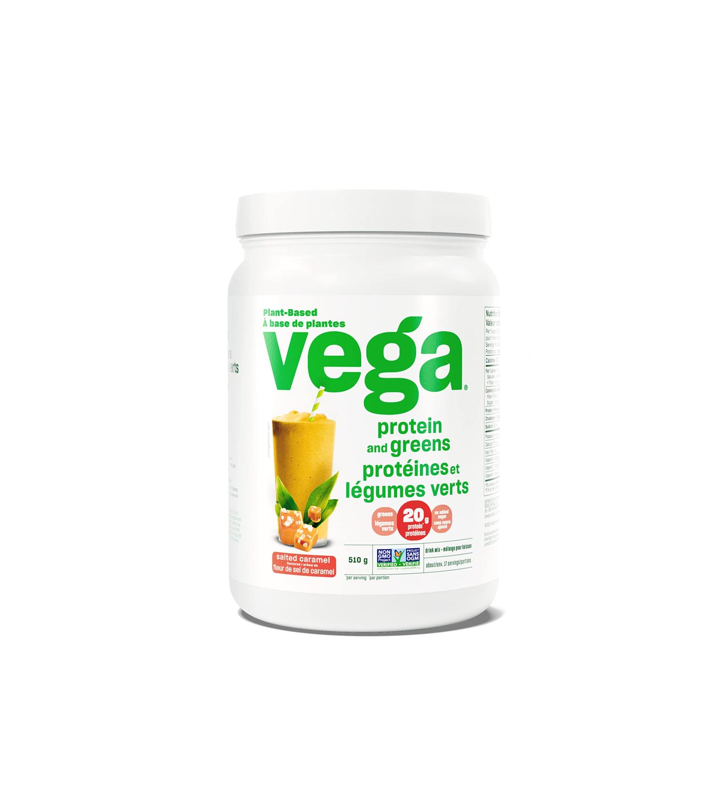 Vega Protein and Greens Salted Caramel (17 Servings) Plant Based Protein Powder Plus Veggies Vegan Non GMO Pea Protein For Women and Men 510g (Packaging May Vary) Salted Caramel 17 Servings (Pack of 1) - Buy Online on GoSupps.com