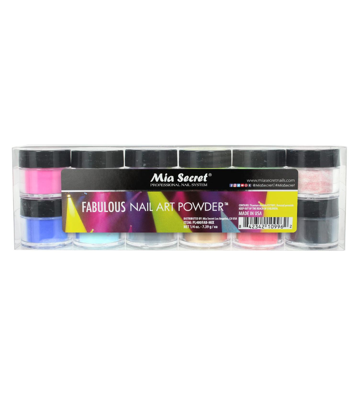 Mia Secret Nail Art Powder - Fabulous Collection (12 PC) | International Shipping Available - Buy Online on GoSupps.com