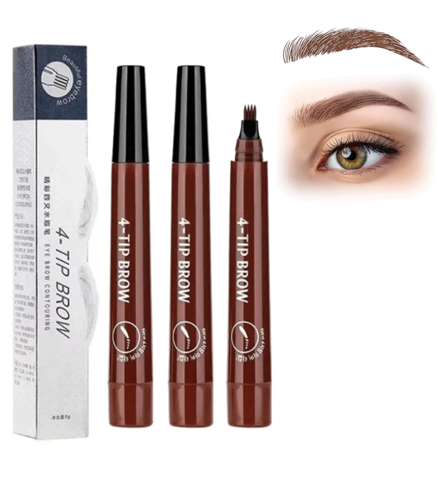 Istorels Brow Pen Istorels Magical Precise Waterproof Brow Pen 4 Tip Microblade Brow Pen Long Lasting Waterproof and Smudge-Proof Natural Eyebrow Makeup (2pcs-RED BROWN) - Buy Online on GoSupps.com