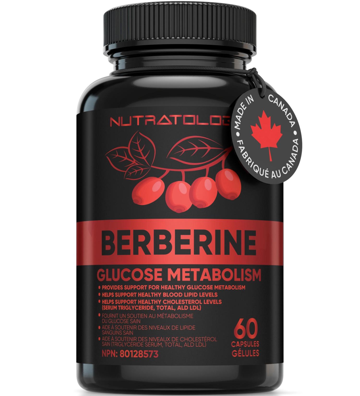Berberine Supplement - Max Potency 500MG Per Capsule - Supports Glucose Metabolism - Healthy Blood Sugar Levels Through Efficient Metabolism Of Glucose (Sugar) And Lipids (Fats) - 60 Capsules 60 count (Pack of 1) - Buy Online on GoSupps.com