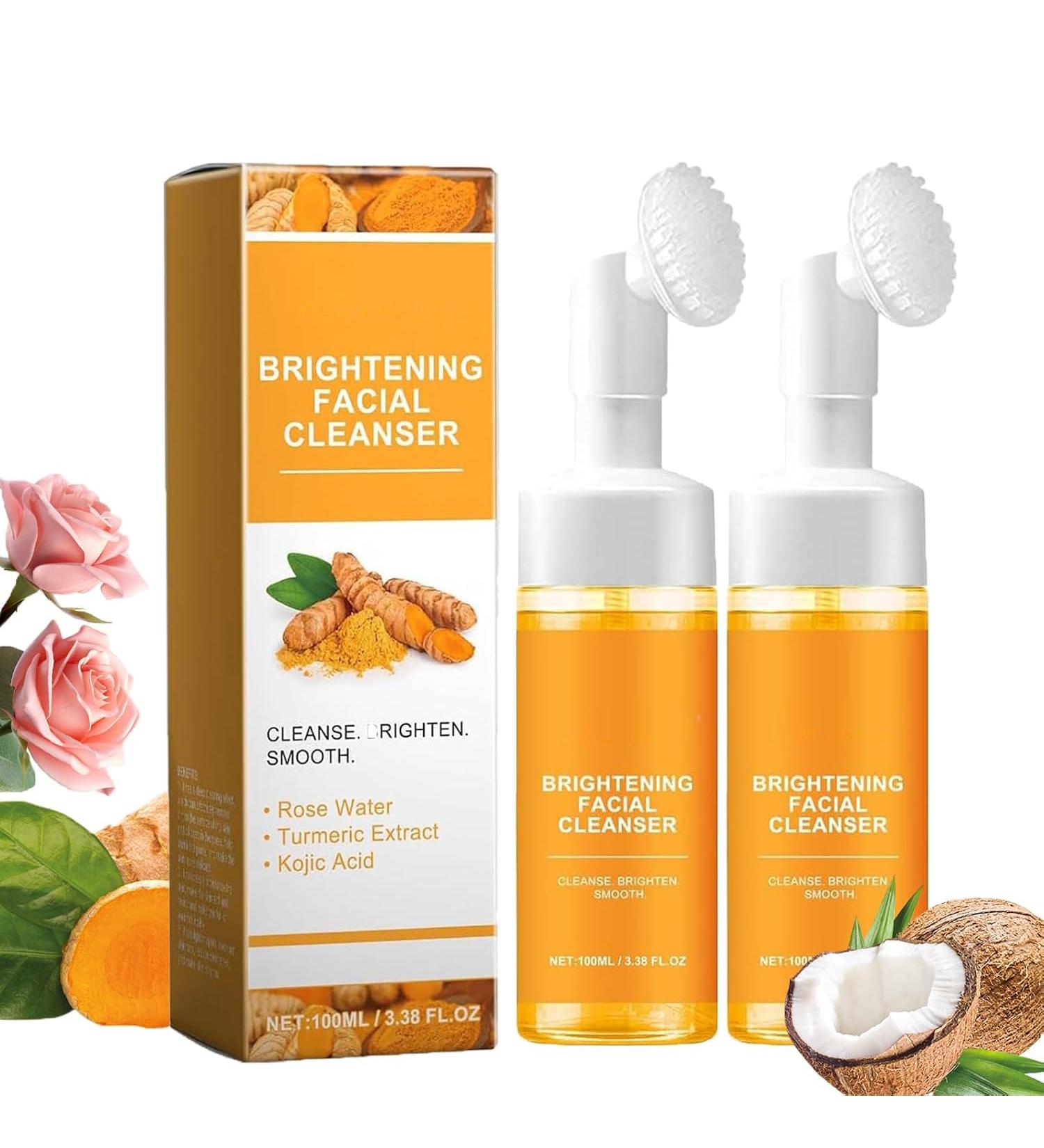 Jaysuing Turmeric Face Wash Turmeric Facial Cleanser Turmeric Facial Wash Turmeric Foaming Cleanser for All Skin Types(2pcs) - Buy Online on GoSupps.com