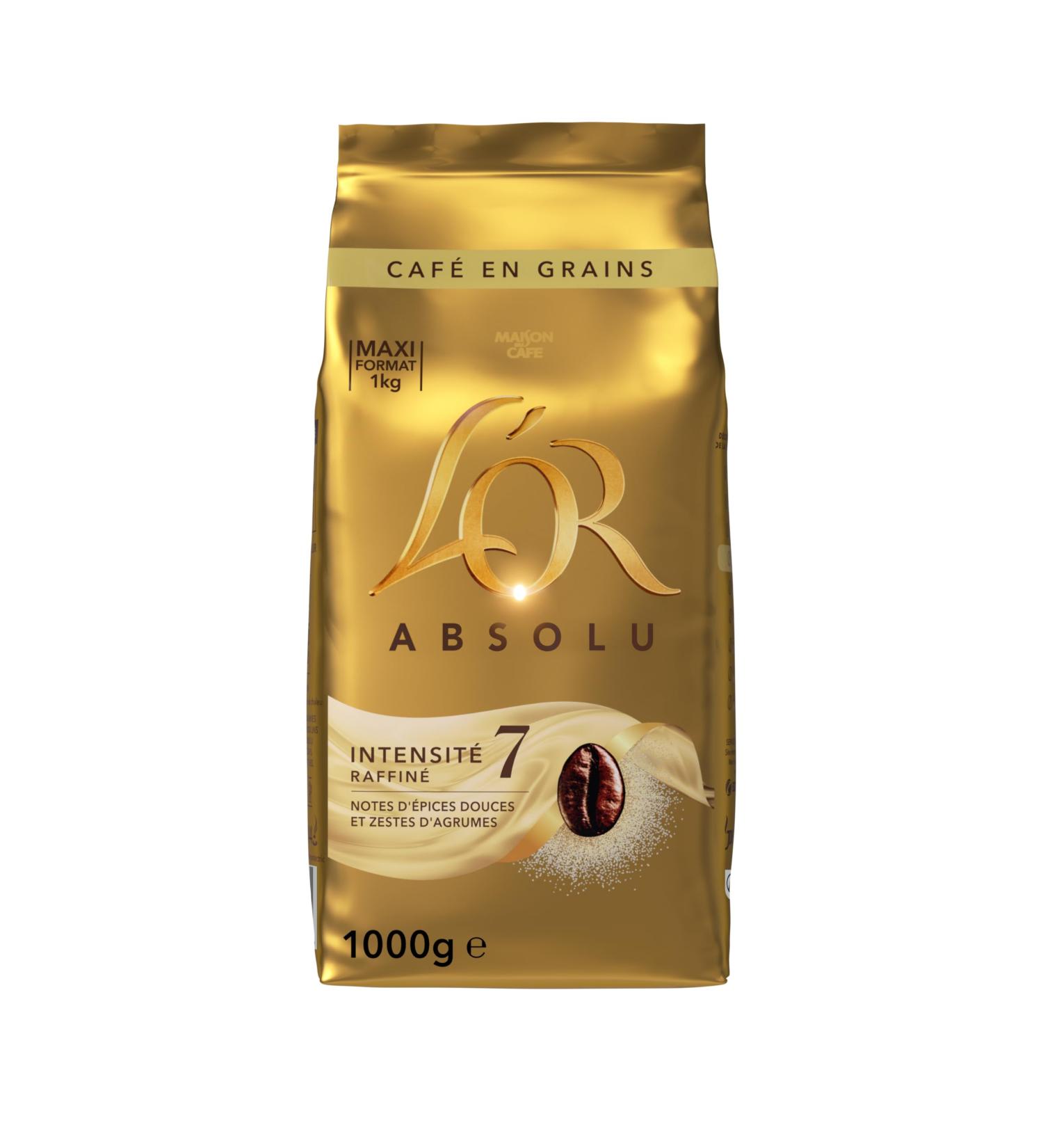 L'OR 1 kg Absolute Coffee Beans 100% Arabica Intensity 7.1 kg (Packaging May Vary)