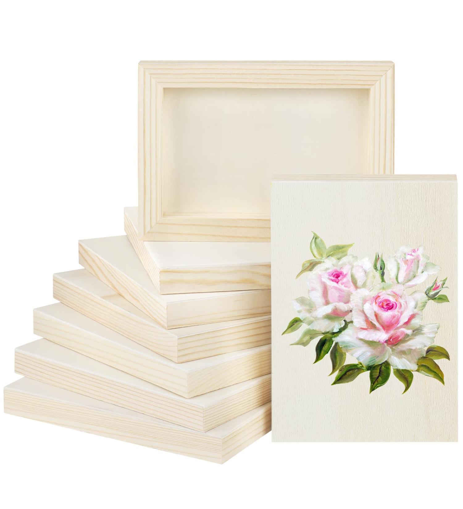 Aodaer 8 Pack 5x7 Inch Unfinished Pine Wood Panels for Painting and Crafts - Buy Online on GoSupps.com