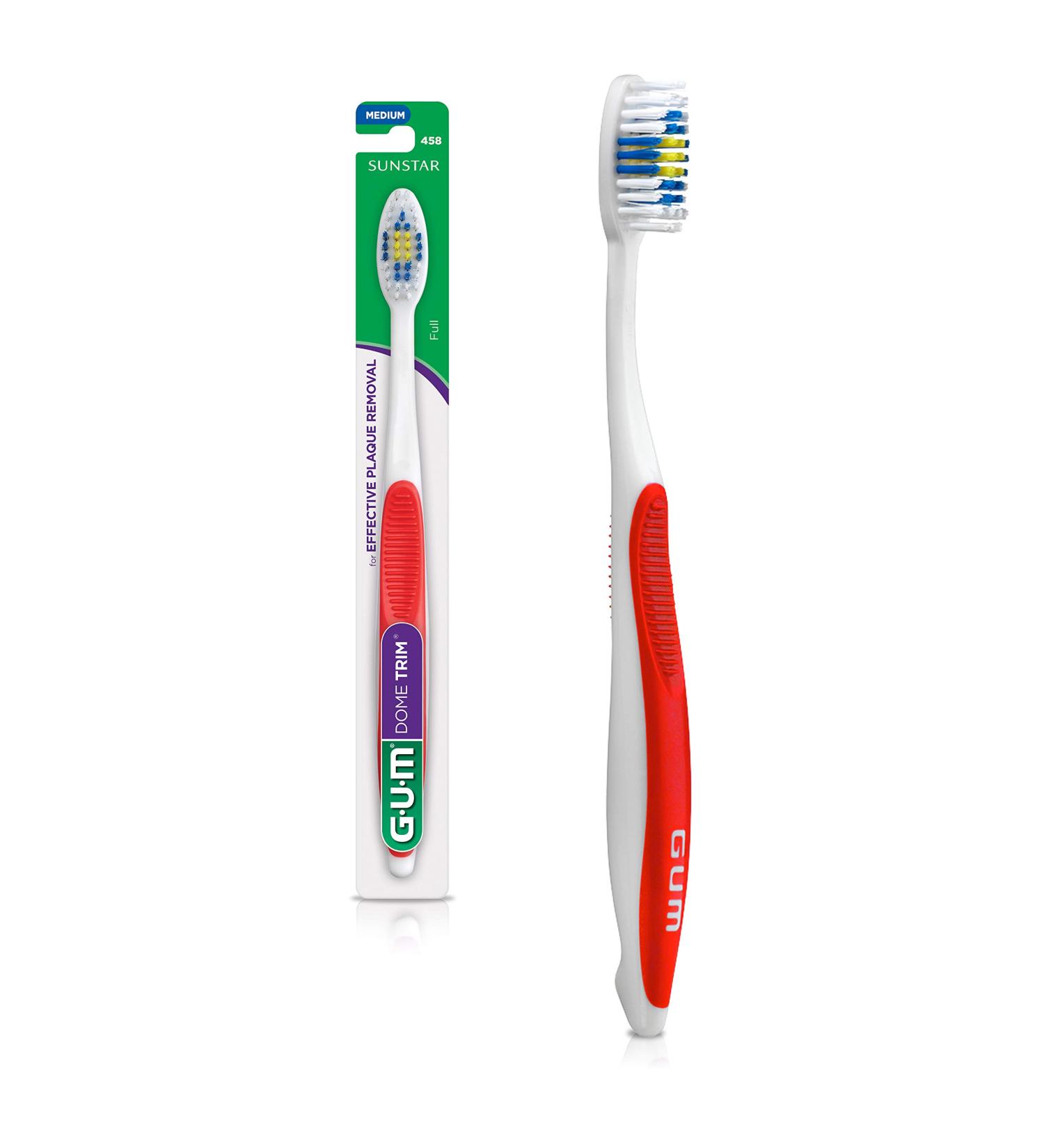GUM Dome Trim Latex Free Toothbrush Pack of 6 - Medium Bristles - Buy Online on GoSupps.com