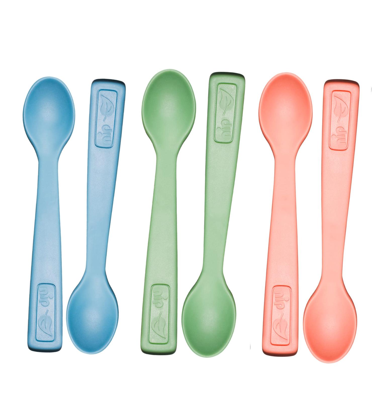 nip Eat Green Eco Organic Baby Spoon - Melamine-Free Dishwasher Safe 6 Pieces for Babies & Children 4 Months+ - Buy Online on GoSupps.com
