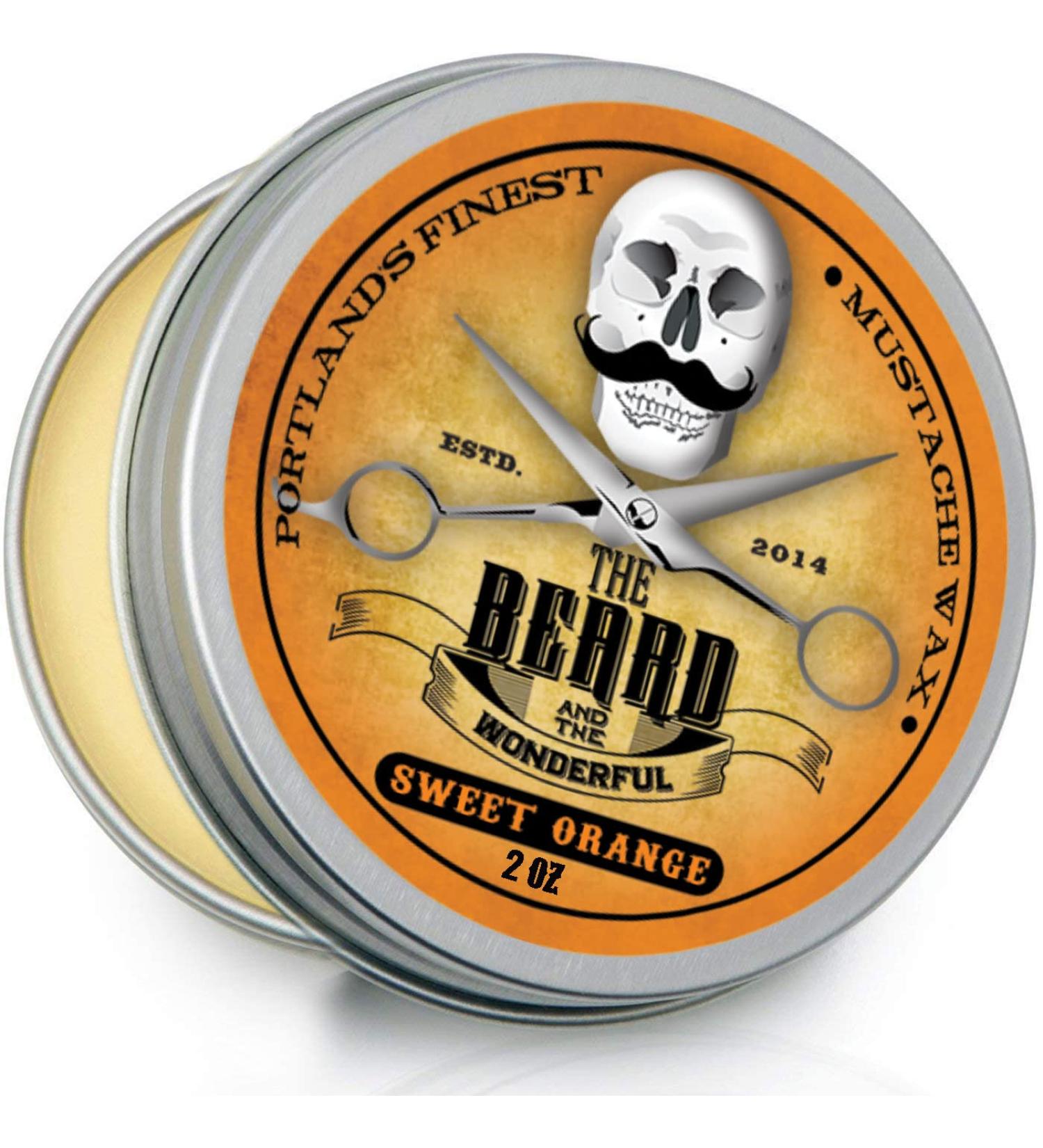 Premium 60ml Moustache Wax and Beard Wax for Strong Hold and Growth Promotion | Moisture Resistant Formula | All Natural Sweet Orange Scent - Buy Online on GoSupps.com