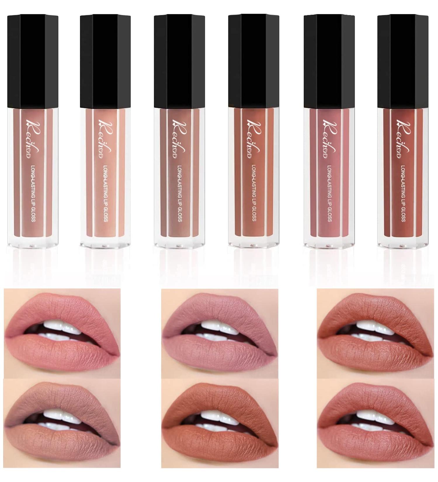 Rechoo Matte Liquid Lipstick Set  6 Pcs Superstay Mate Ink Waterproof Lip Gloss Beauty Lips Makeup Set (NUDE MATTE INK) A-NUDE MATTE INK - Buy Online on GoSupps.com