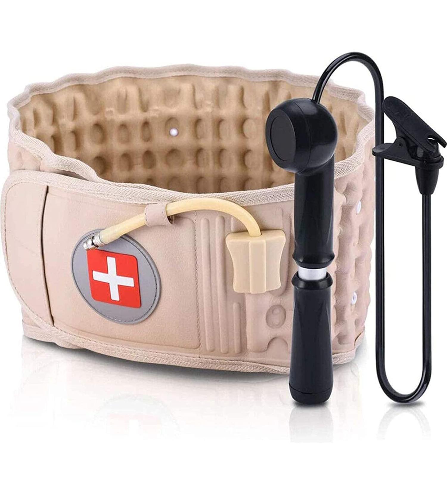Lumbar Support Decompression Belt Inflatable Back Brace Spinal Air Traction Device Back Lumbar Corrector Lower Back Pain Relief for Herniated Disc - Buy Online on GoSupps.com