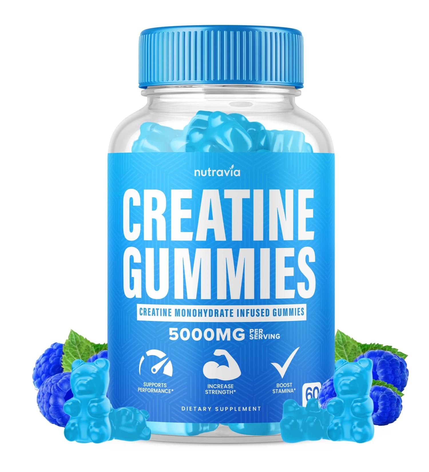 Buy Creatine Gummies - 5g Creatine Monohydrate for Strength & Endurance | 60 Micronized Gummies for Men & Women - International Shipping Available - Buy Online on GoSupps.com