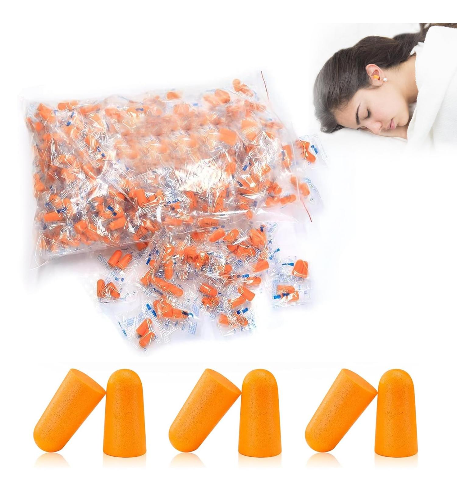 DOKERS 200 PCS Foam Ear Plugs Noise Cancelling Earplugs Individually Wrapped Ear Plugs Bulk Ear Reusable Plugs for Sleeping Noise Reduction Work Construction - Buy Online on GoSupps.com