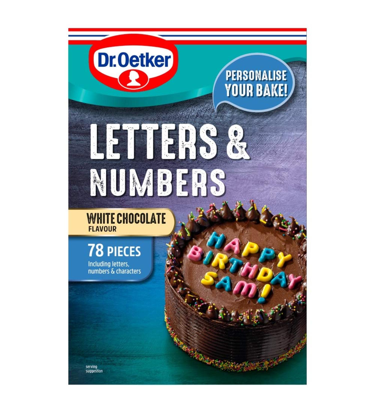 Dr. Oetker White Chocolate Flavour Letters & Numbers 40 g