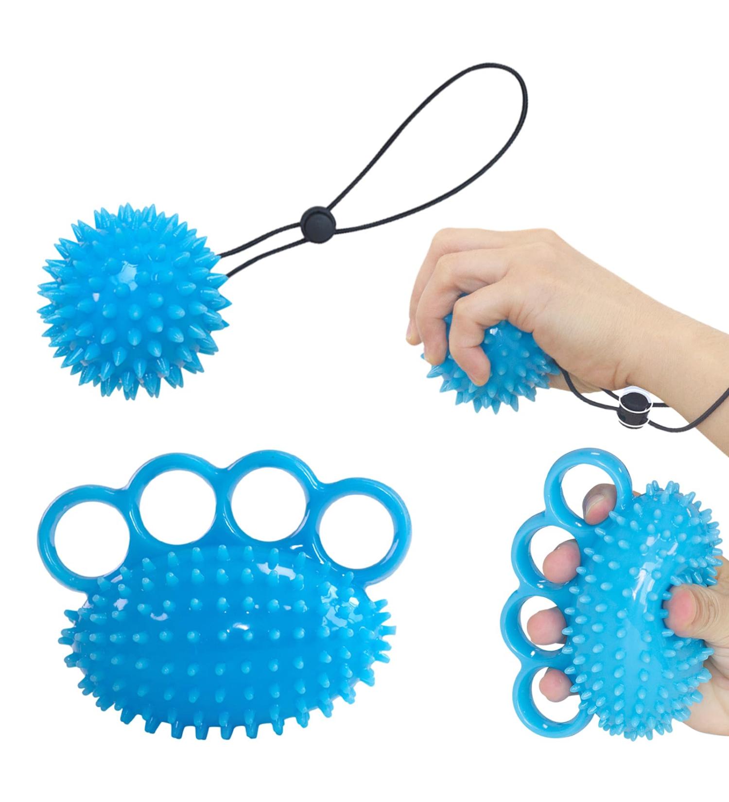 Vueinrg Hand Trainer Set - Finger Massage Ball for Therapy Stress Relief & Osteoarthritis - Soft Rubber Igelball for Finger Training - Buy Online on GoSupps.com