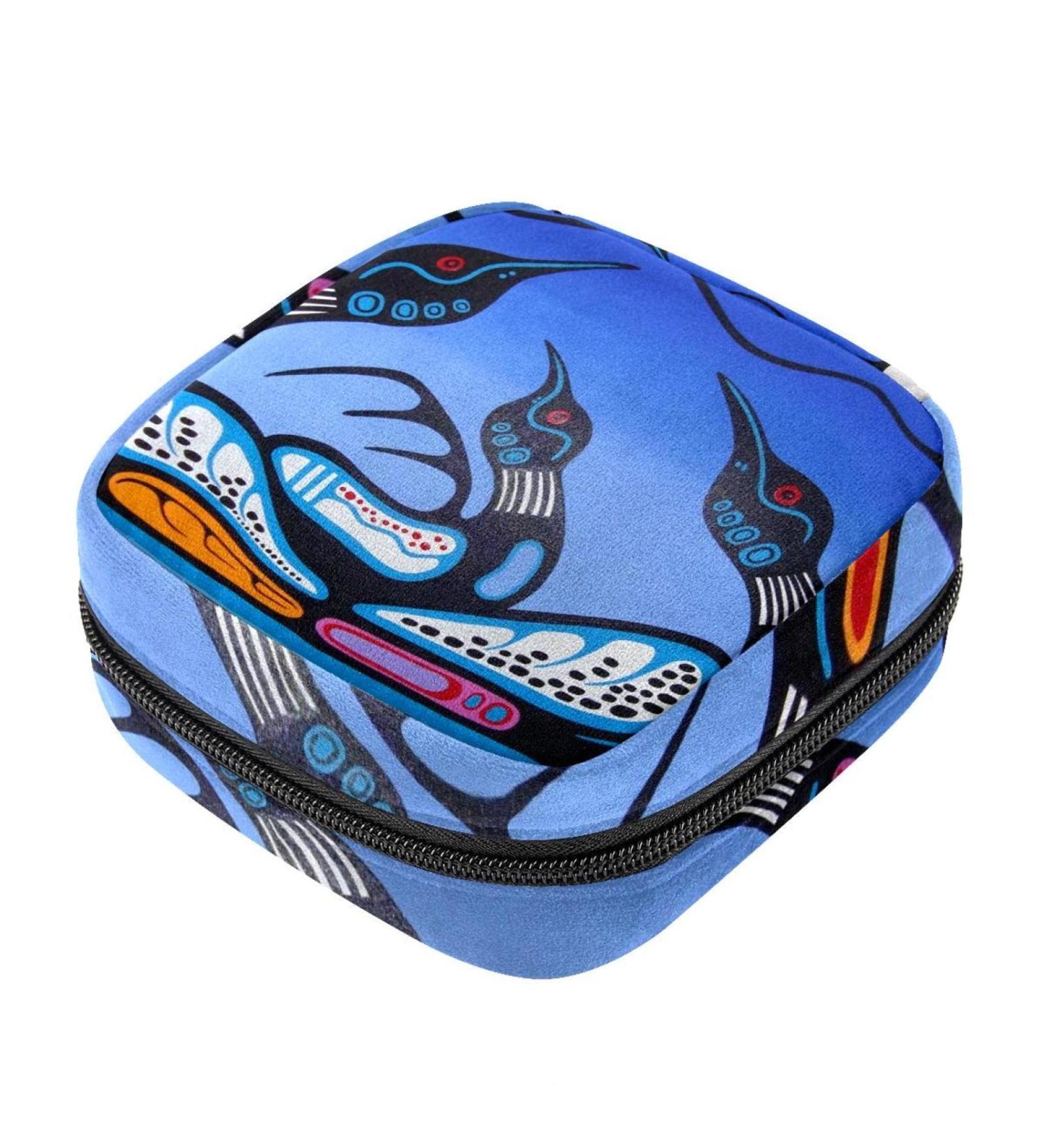 Menstrual Bag with Zipper for Women & Girls - Stylish Bird Loons Design | International Shipping Available - Buy Online on GoSupps.com
