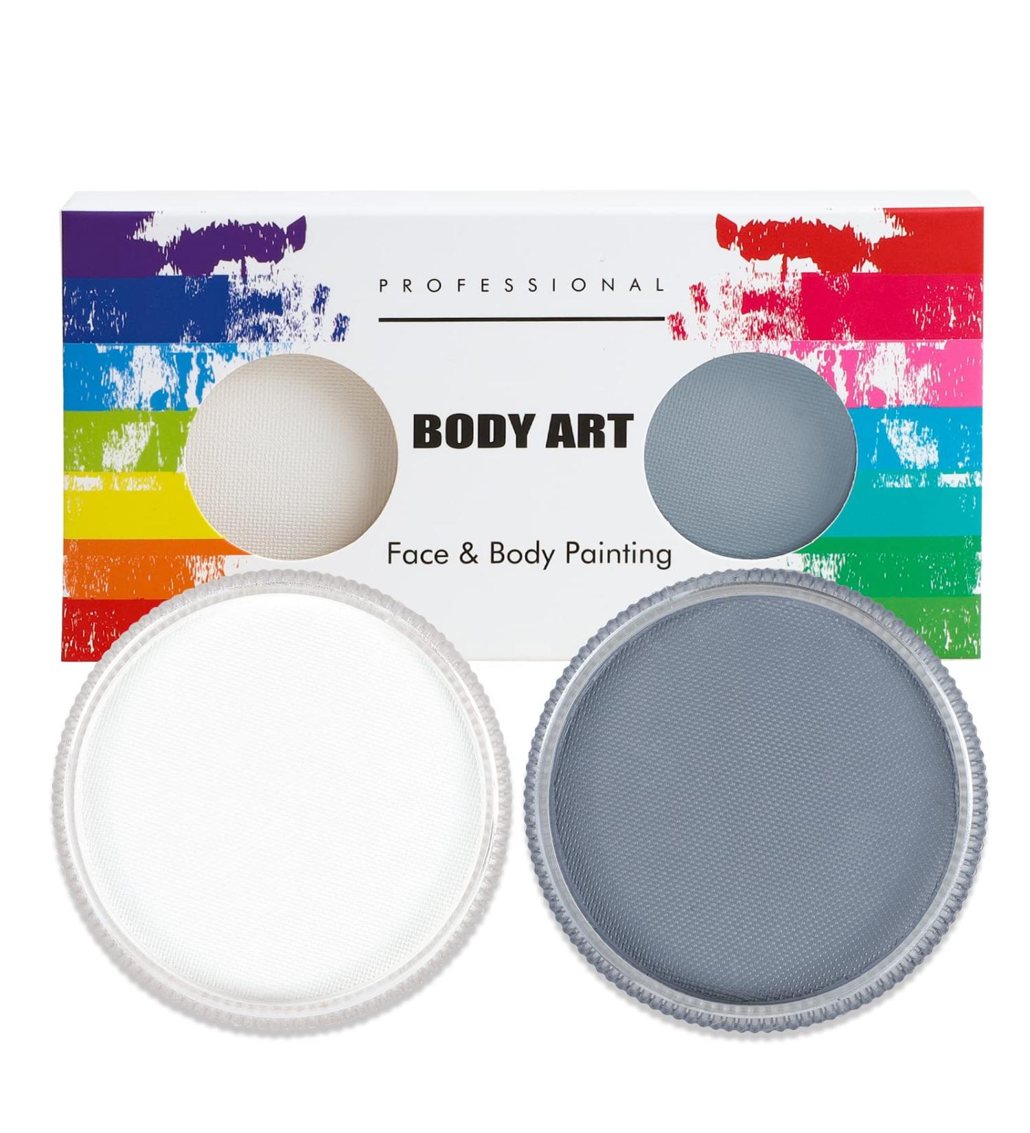 Flyish Direct Professional Mardi Gras Makeup - Water Coatable 30g (White & Gray) for Halloween Carnival & Costume Parties - Buy Online on GoSupps.com