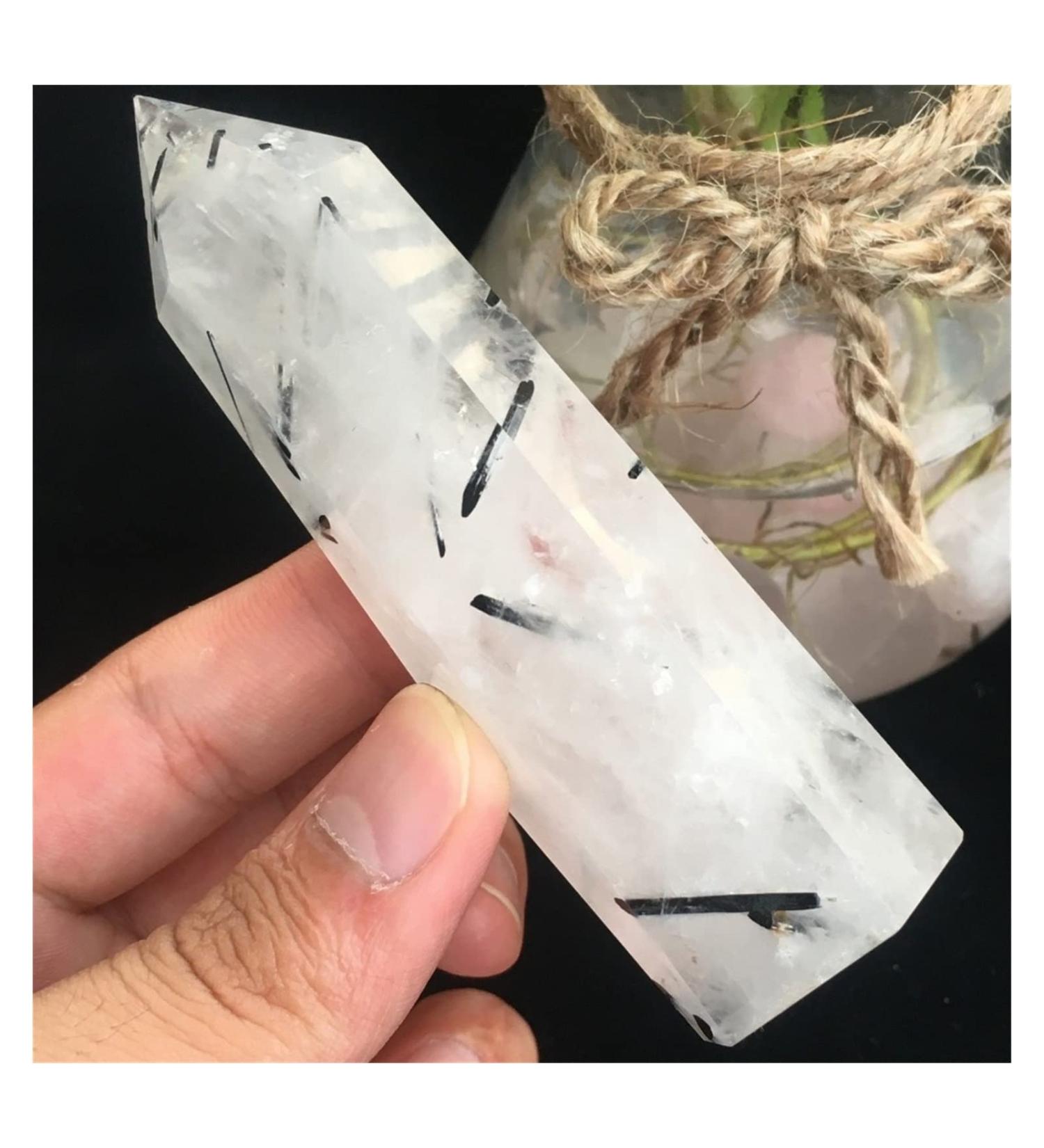 Natural Crystal Rough Natural Rare Black Tourmaline Crystal Column Magic Wand Point Reiki for Stones Stone Mineral Specimen - Buy Online on GoSupps.com