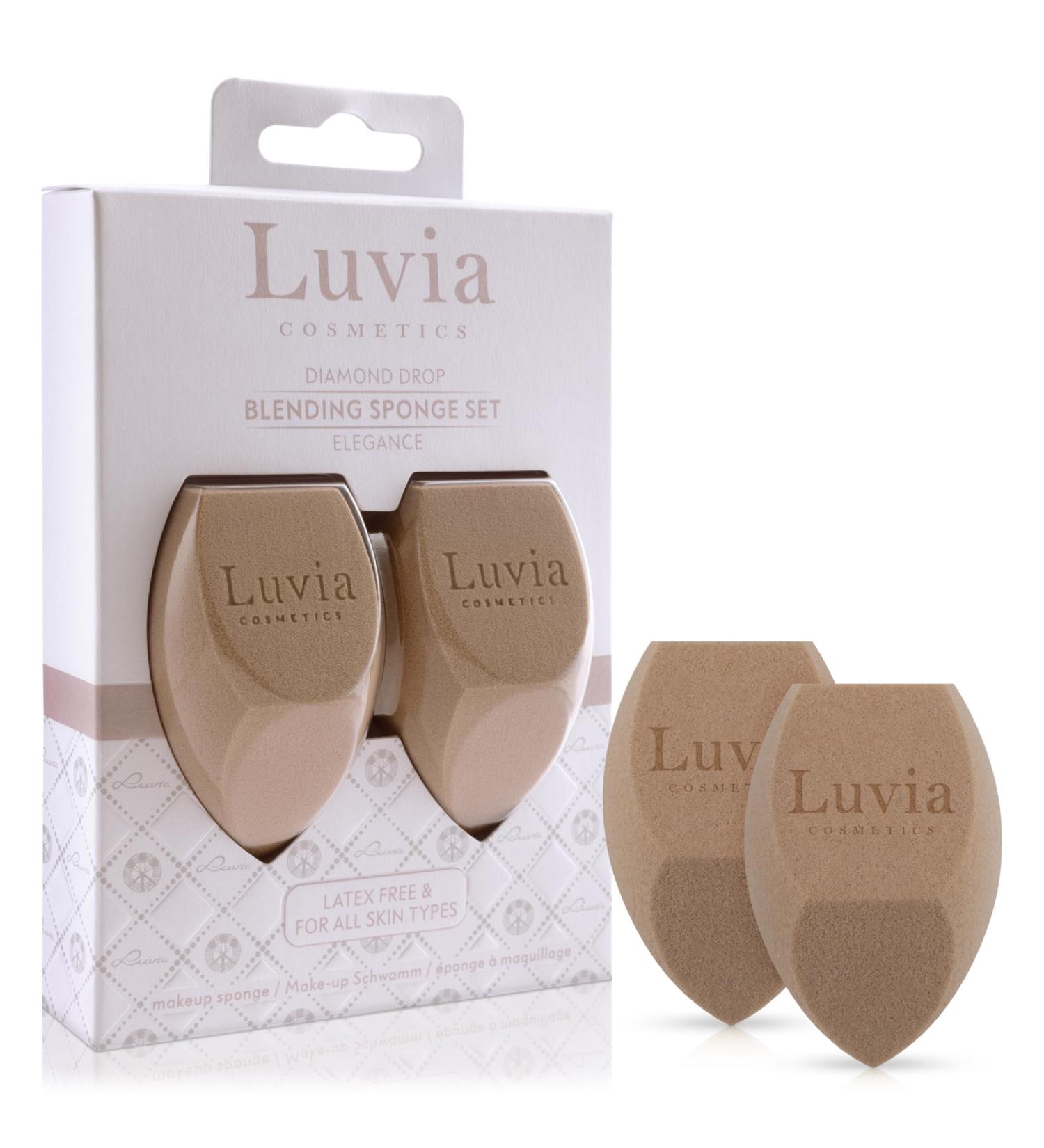 Makeup Sponge Set in Diamond Shape - Luvia Cosmetics - Makeup Blender Elegance Coffee - Buy Online on GoSupps.com