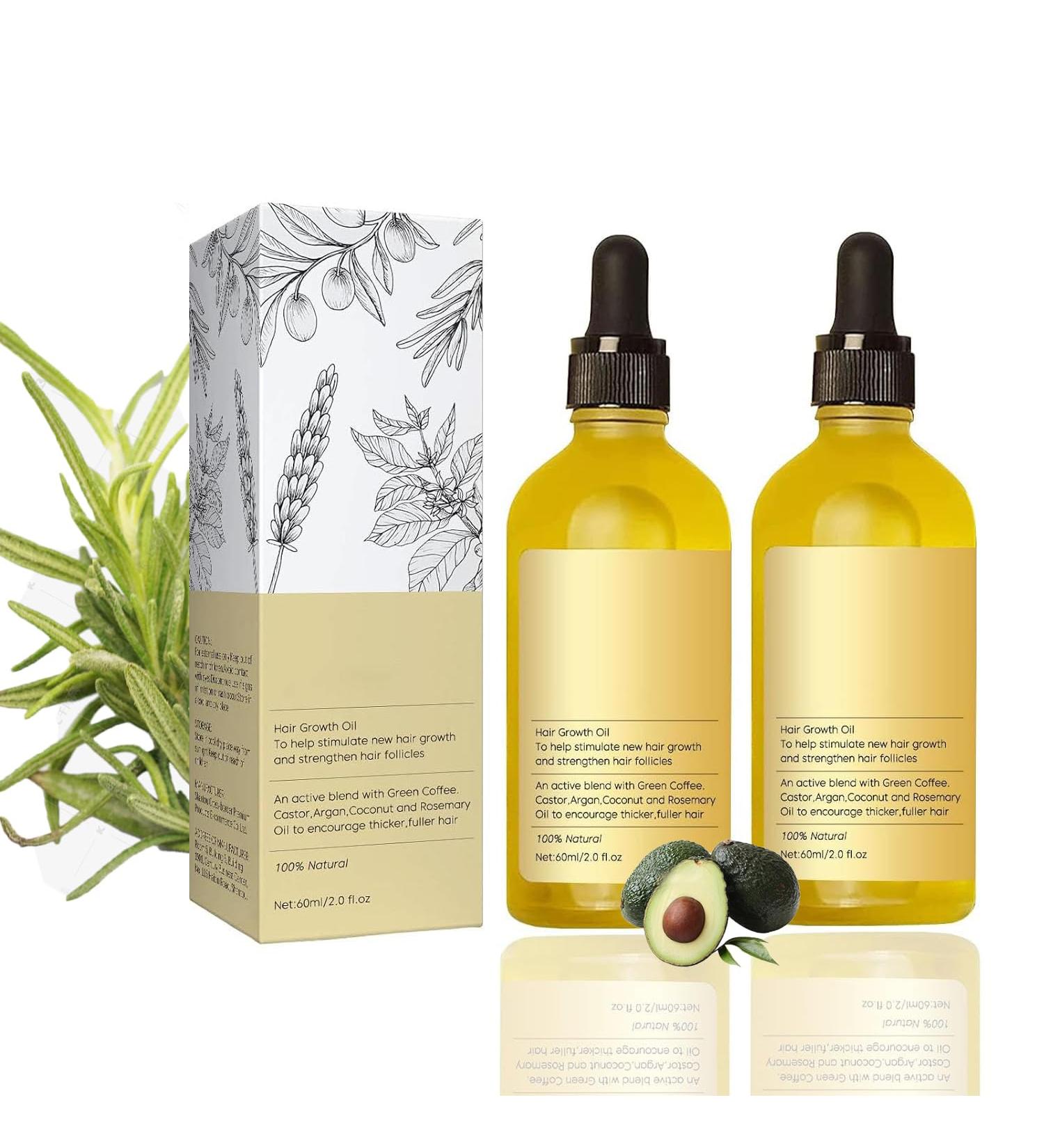 Veganic Natural Hair Growth Oil - Rosemary Infused Oil for Dry & Damaged Hair | 2 Fl Oz (2 PCS) for Thinning Hair - Buy Online on GoSupps.com