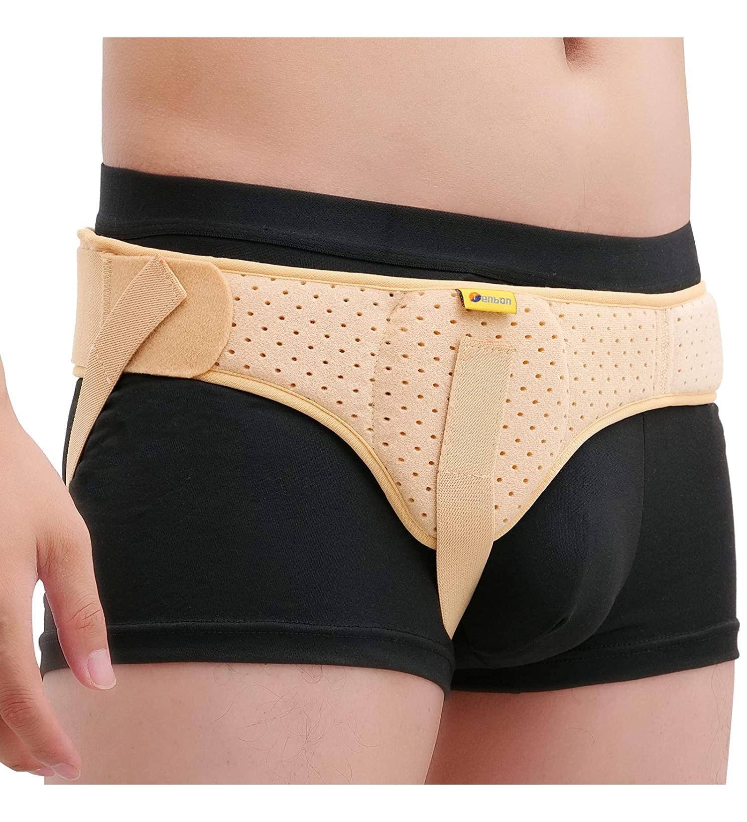 Tenbon Inguinal Hernia Belts for Men - Adjustable Medical Support Hip Belt - Removable Beige Bandage for Sports Hernia Protection (Size M) - Buy Online on GoSupps.com