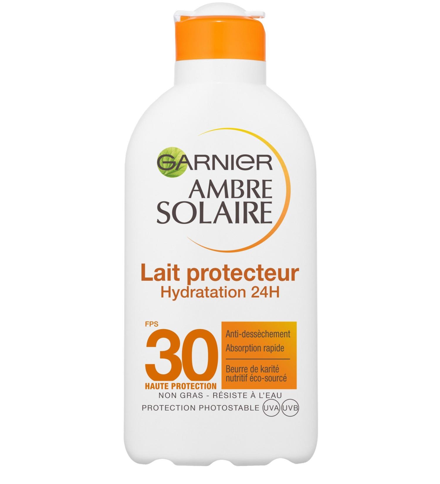 Garnier Ambre Solaire Moisturizer 24h SPF 30 - 200ml | Hydrating Sunscreen Cream for All Skin Types - Buy Online Worldwide - Buy Online on GoSupps.com