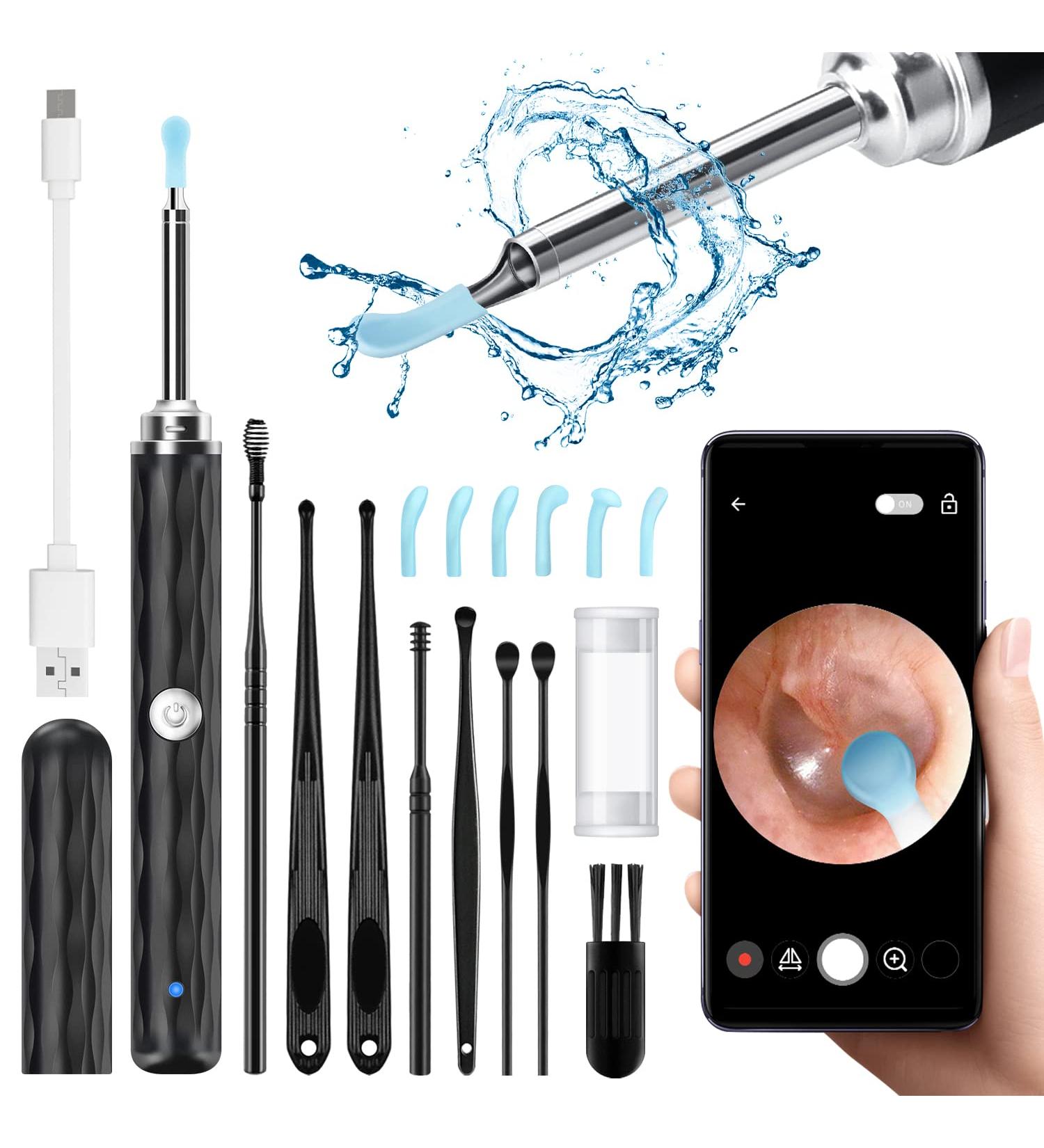 Ear Wax Removal Kit with Otoscope, 6 Ear Picks, 1296P HD Camera - Easy Ear Cleaning for iOS & Android - Buy Online on GoSupps.com
