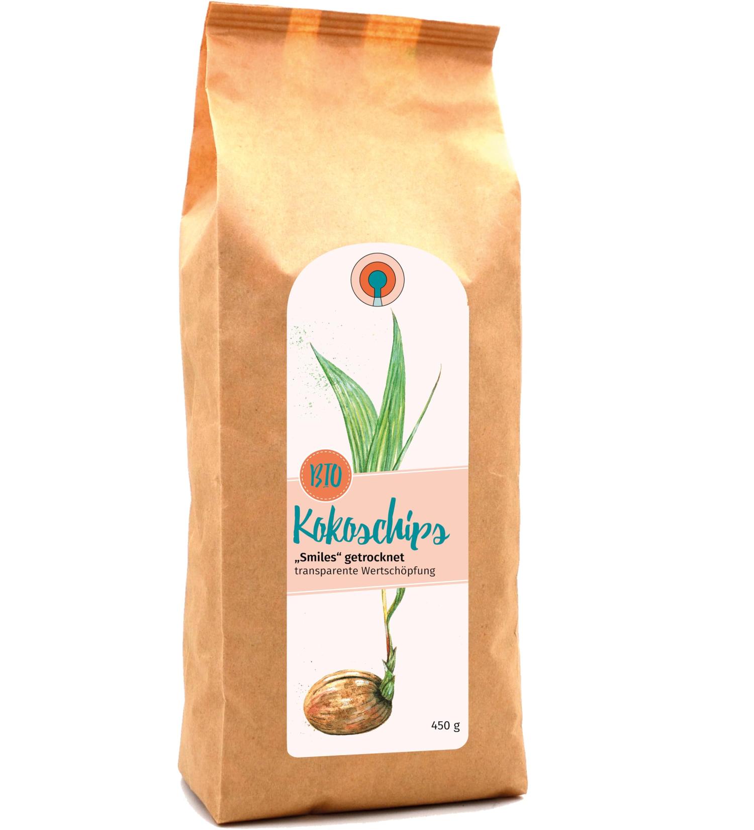 Organic coconut chips - SMILES - dried - 0.45kg (450g)