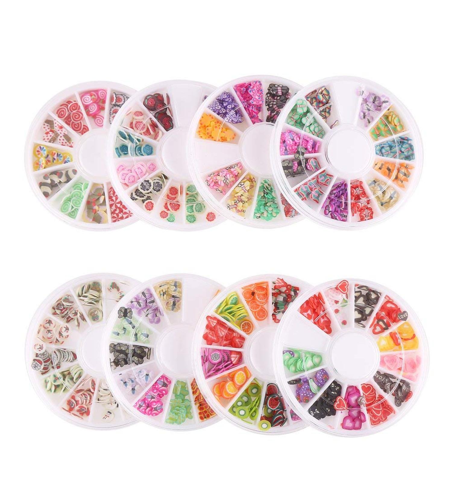 CCINEE 8 Case Nail Art Slices Mini Fruit Flower Clay Slice for Slime Nail Art Decoration 1/4 Inch Style 2 - Buy Online on GoSupps.com