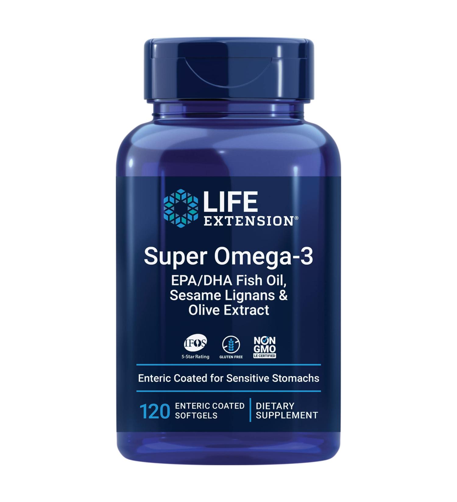Shop Life Extension Omega Foundations Super Omega-3 - 120 Enteric Coated Softgels for Heart & Brain Health - Buy Online on GoSupps.com
