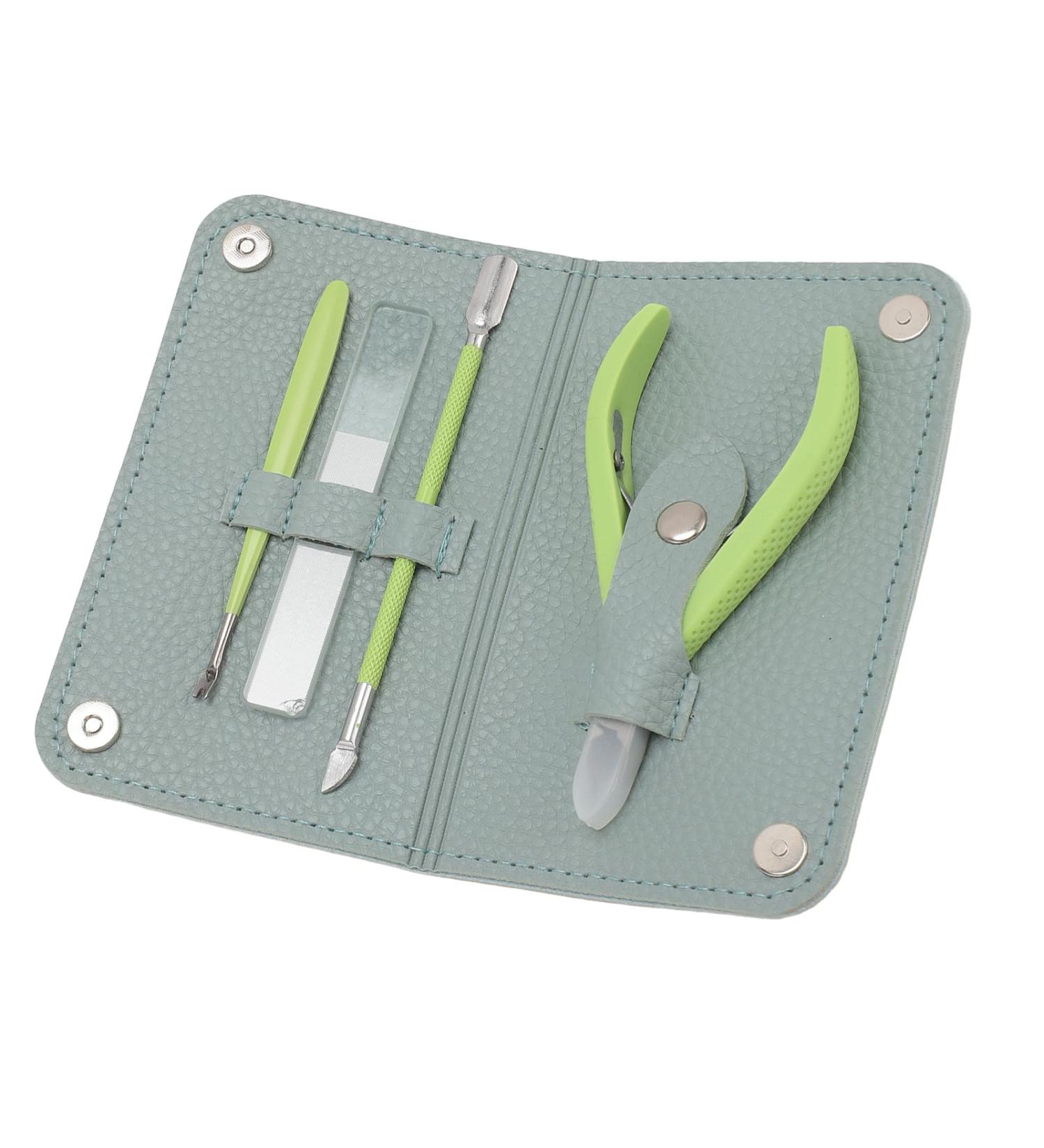 Manicure Tool Set Nail Clipper Set Travel Safe Fine Craft (Green) - Buy Online on GoSupps.com